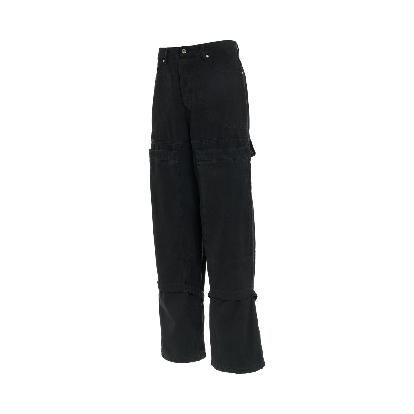 Garment Dyed Relaxed Carpenter Pants in Black