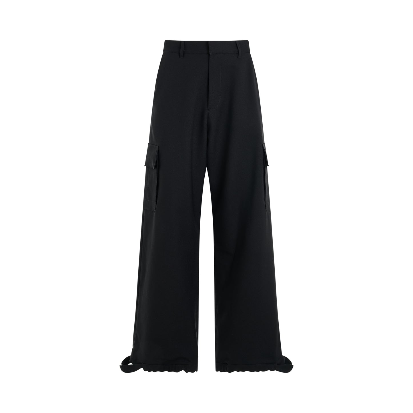 OW Embroidered Drill Cargo Pant in Black