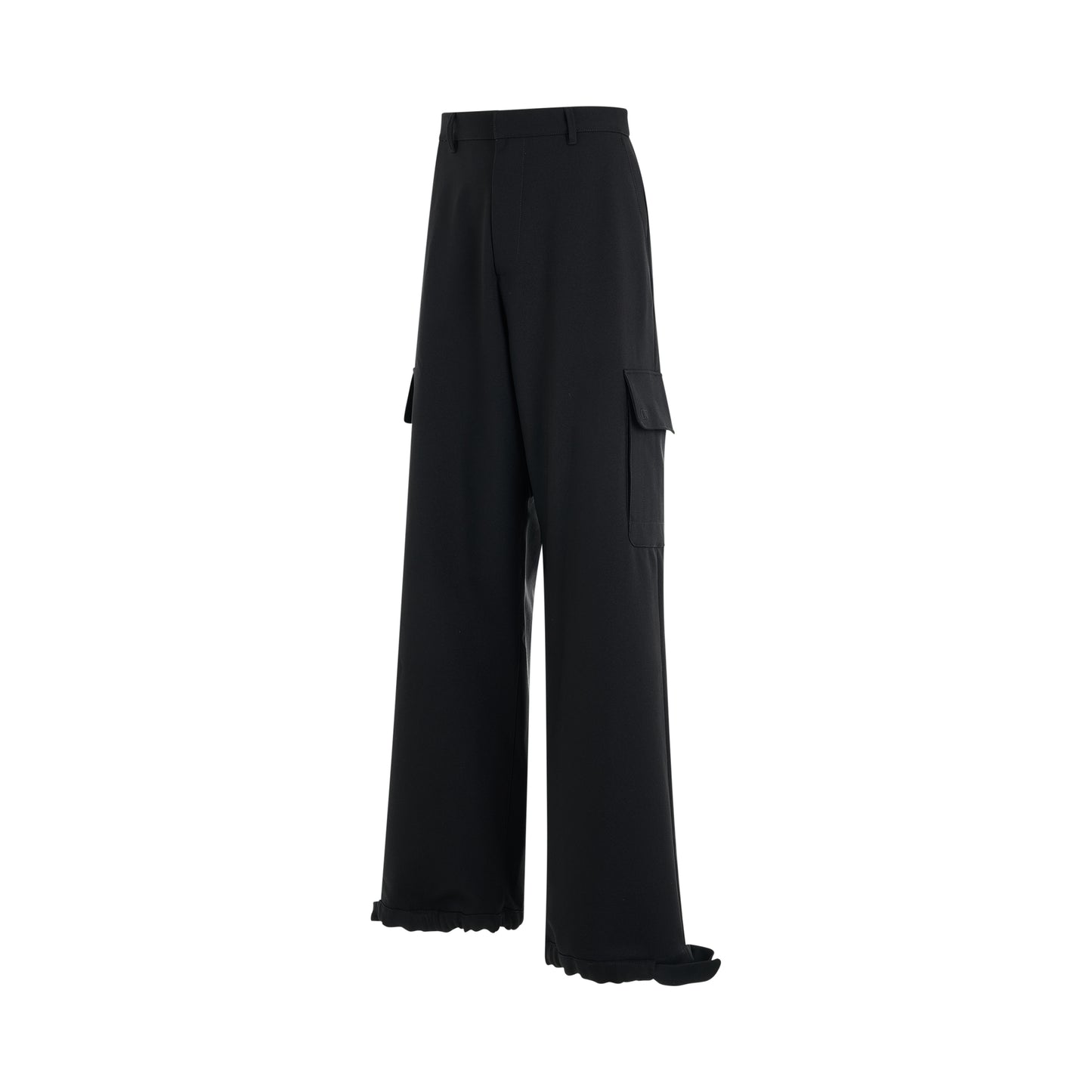 OW Embroidered Drill Cargo Pant in Black