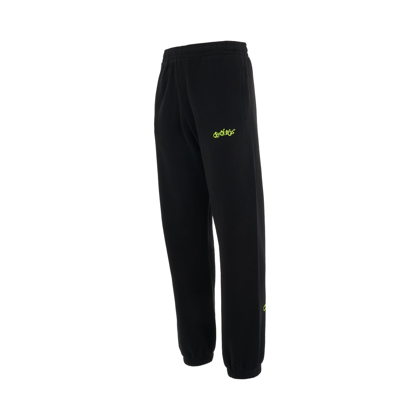 Opposite Arrow Slim Sweatpants in Black/Lime