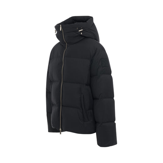 Patch Arrow Down Puffer in Black