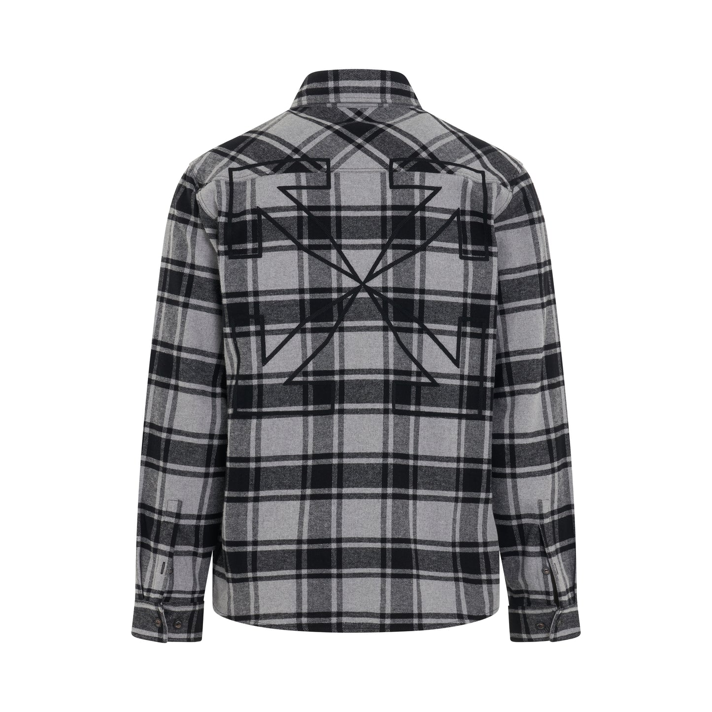 Outline Arrow Flannel Shirt in Melange Grey/Black