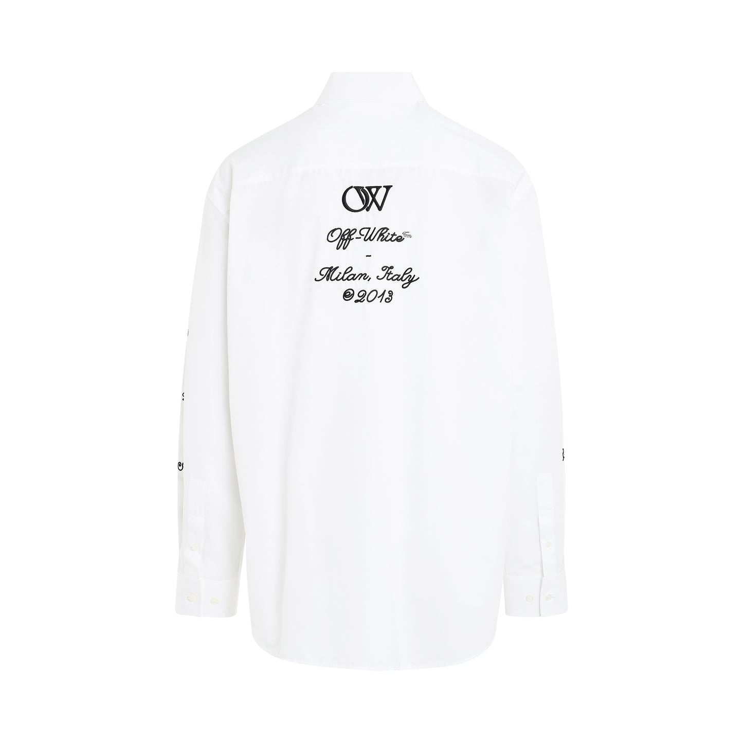 23 Logo Veavy Cotton Overshirt in White/Black