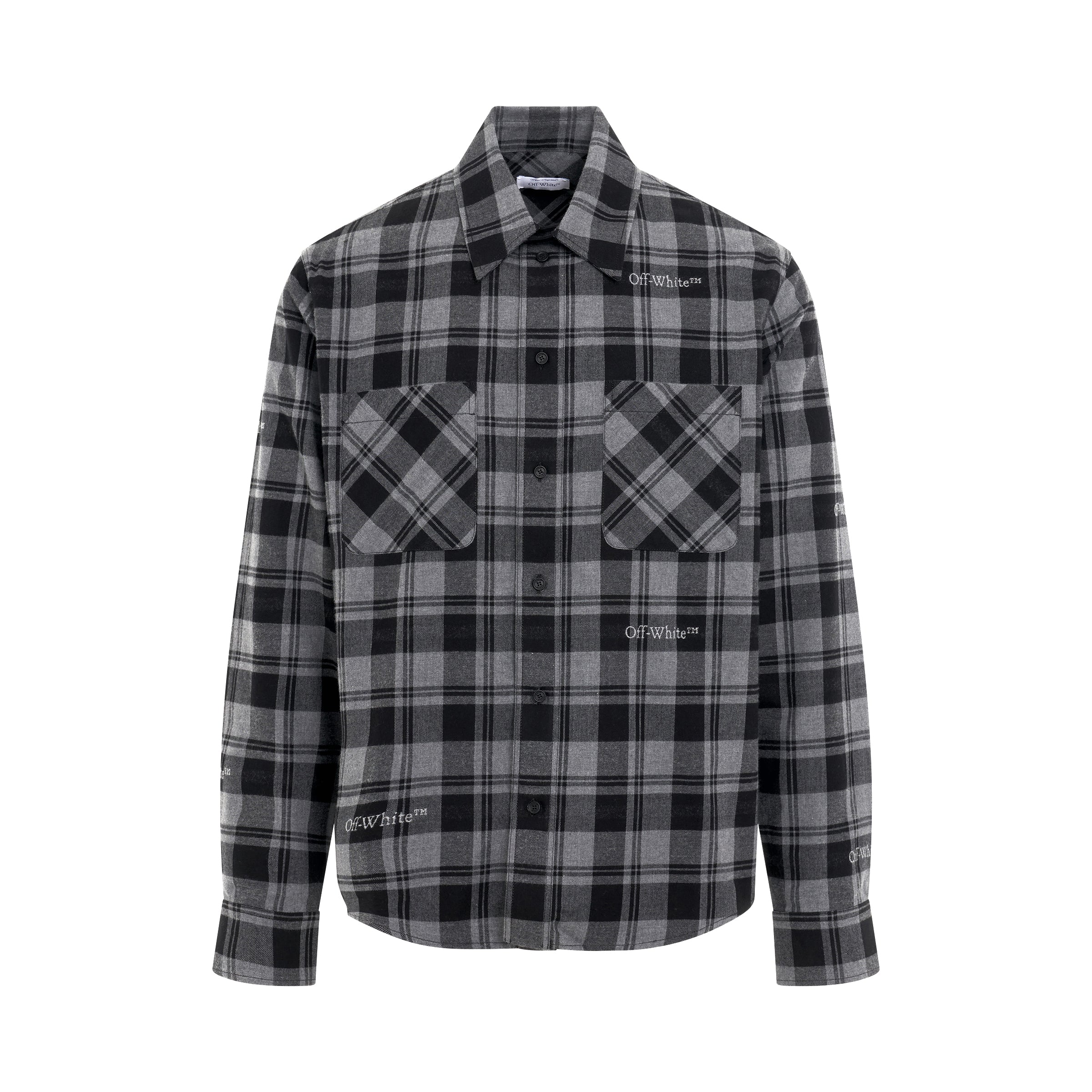 Check Flannel Shirts in Dark Grey