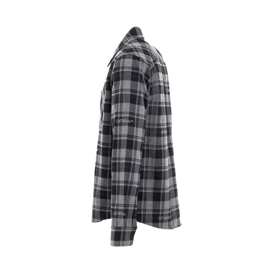 Check Flannel Shirts in Dark Grey