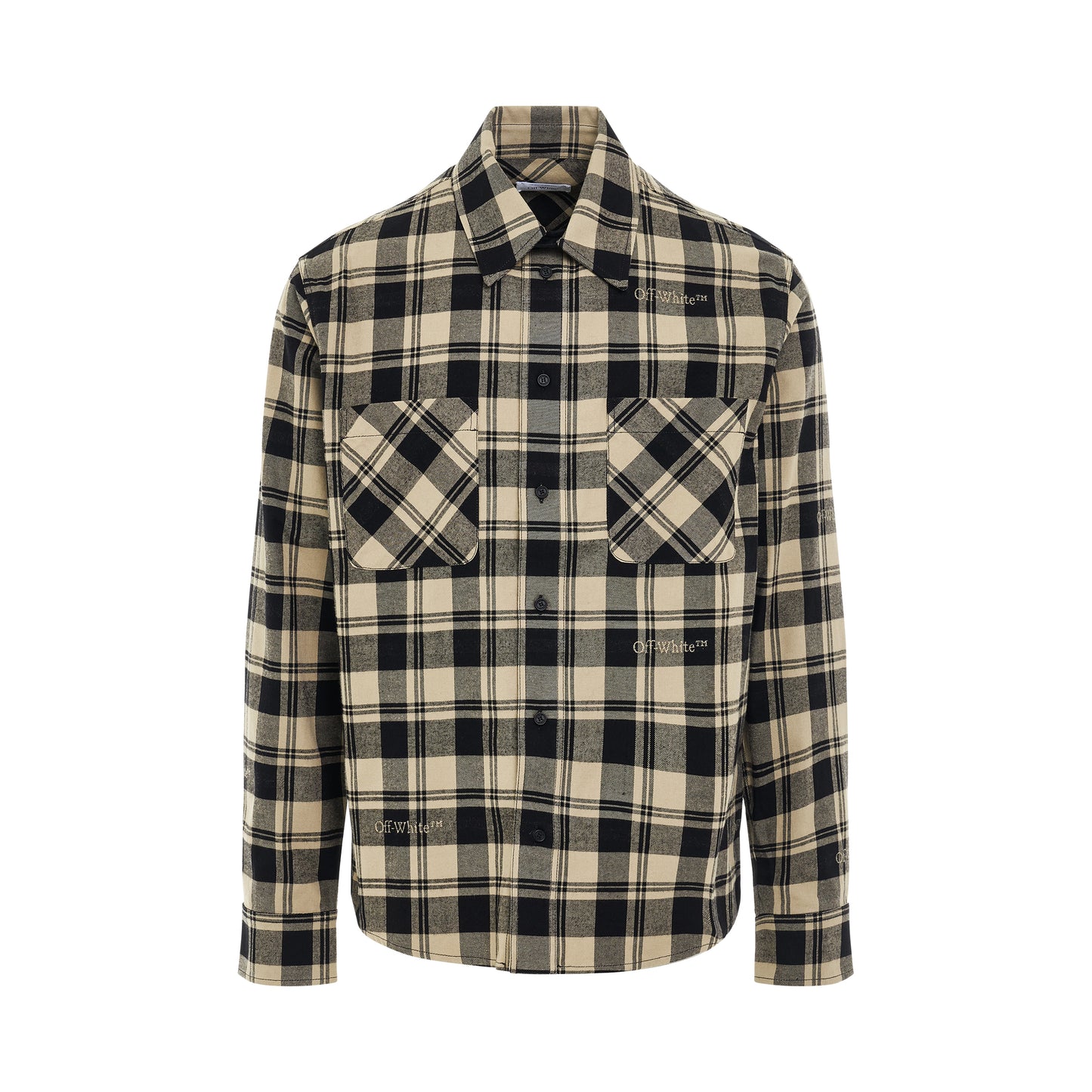 Check Flannel Shirts in Beige