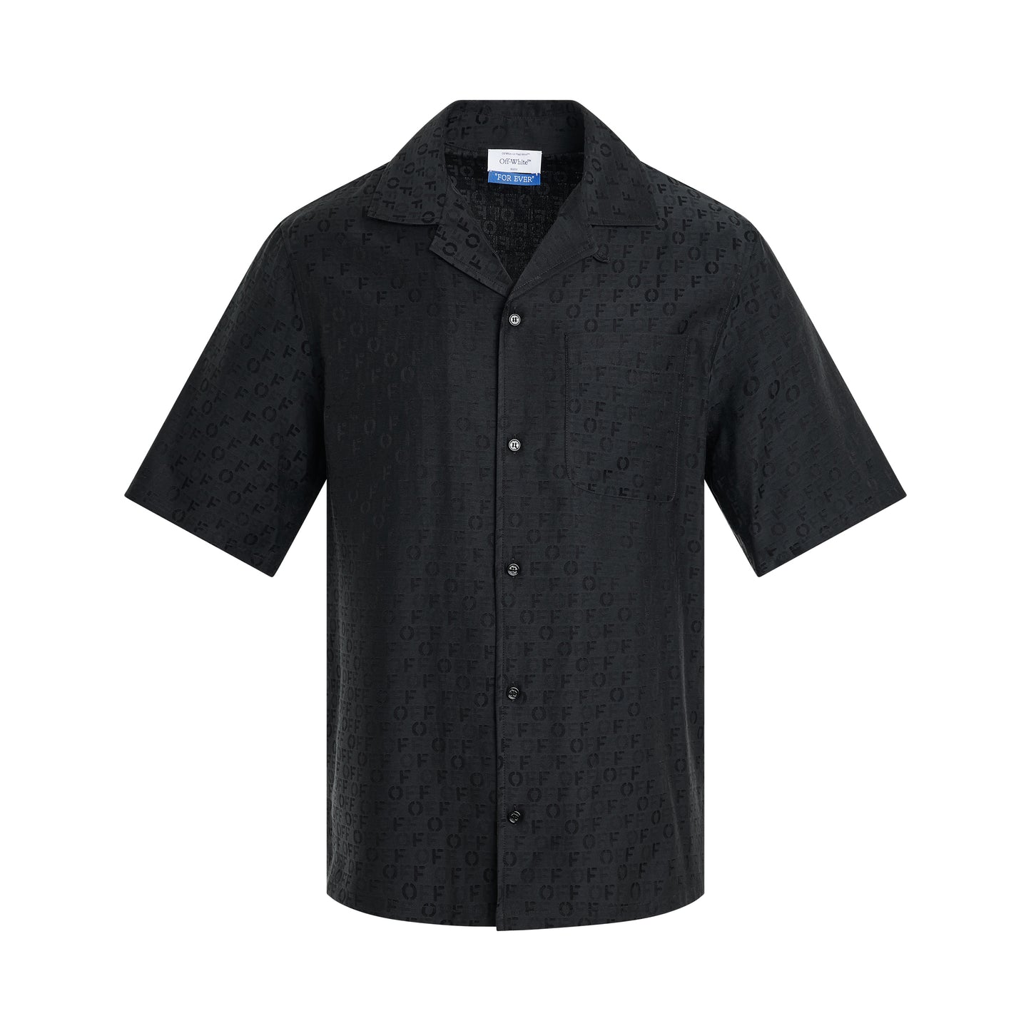 OFF Allover Silk Jacquard Summer Shirt in Black