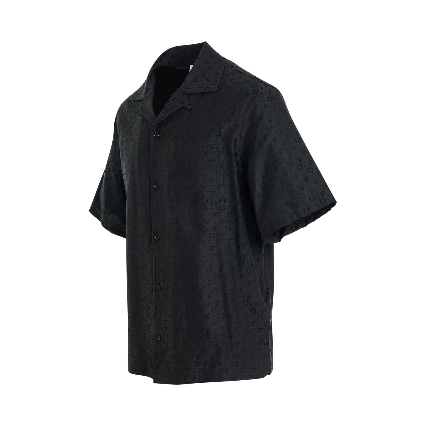 OFF Allover Silk Jacquard Summer Shirt in Black