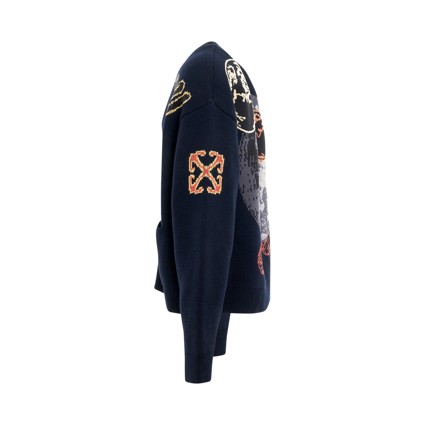 Crystal Moon Phase Varsity Knit Cardigan in Sierra Leone