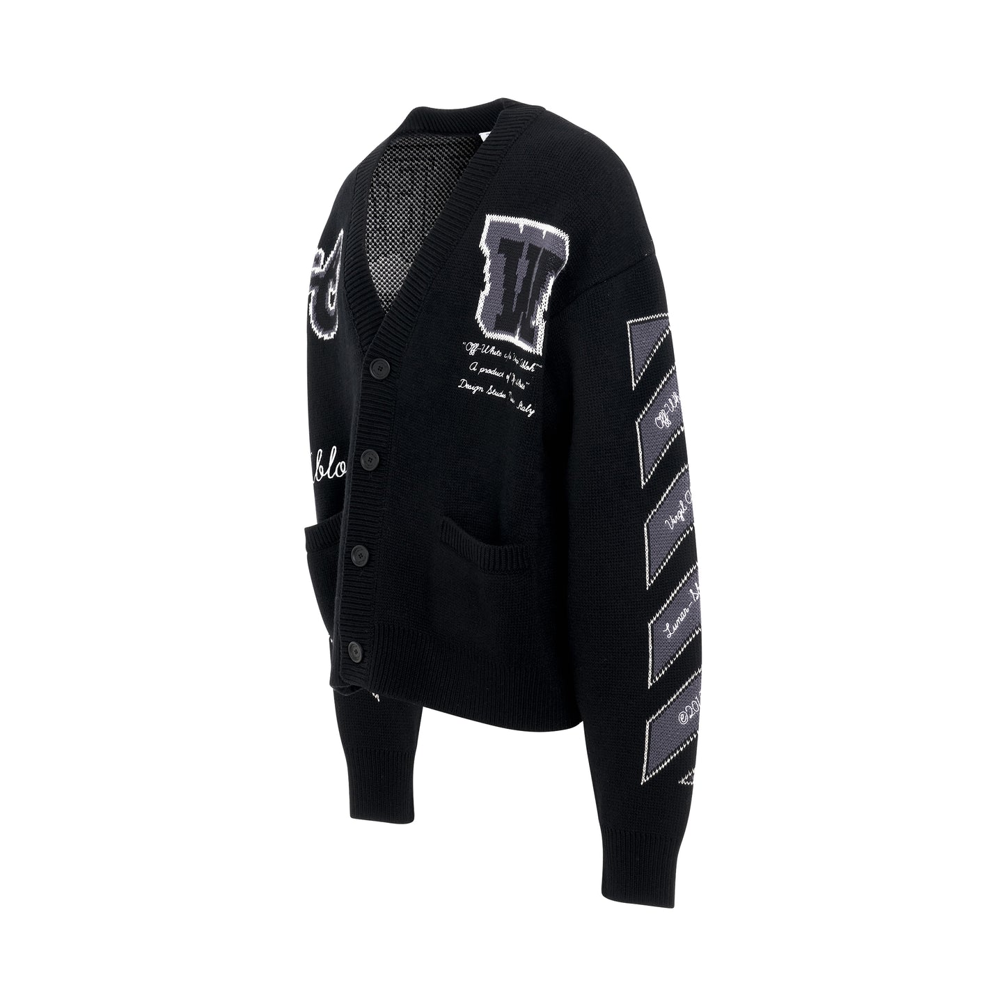 OFF-WHITE Moon Varsity Knit Cardigan in Black – MARAIS