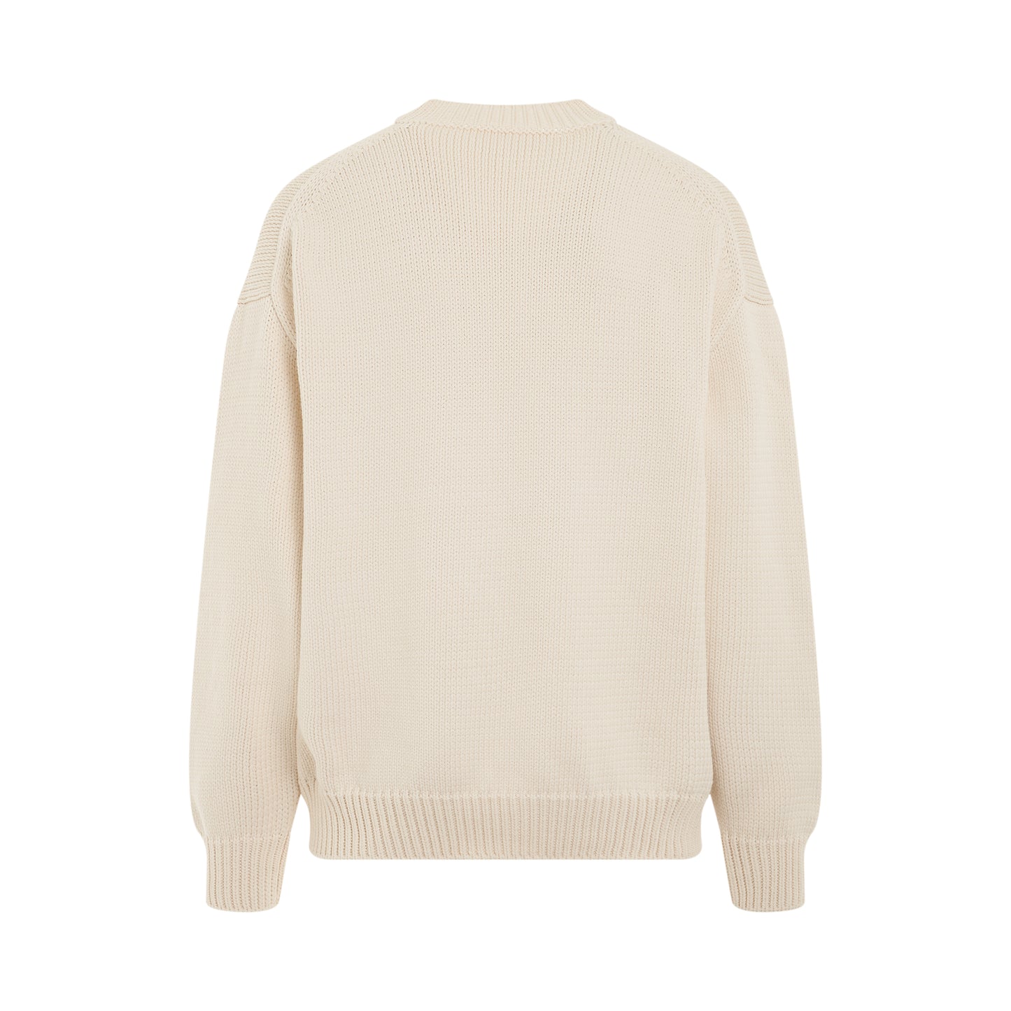 Cat Chunky Crewneck Sweater in Off White/Black