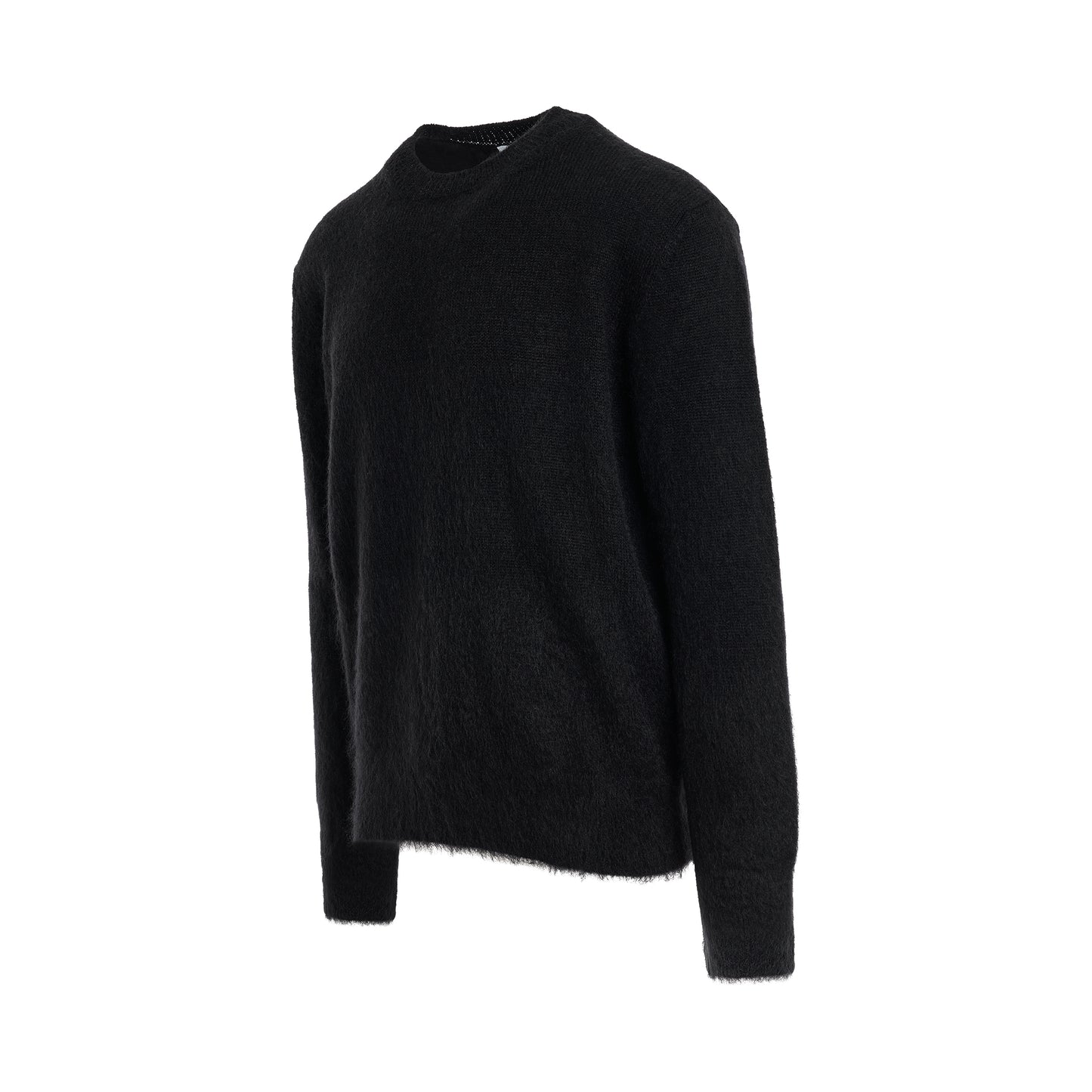 Mohair Arrow Knit Sweater in Black/Cream