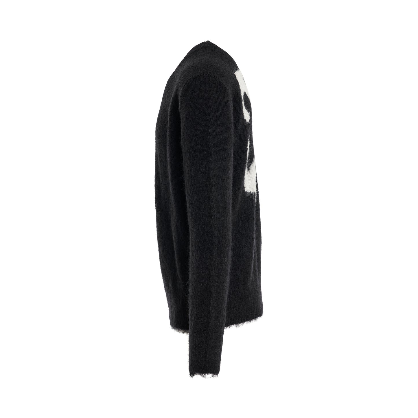 Mohair Arrow Knit Sweater in Black/Cream