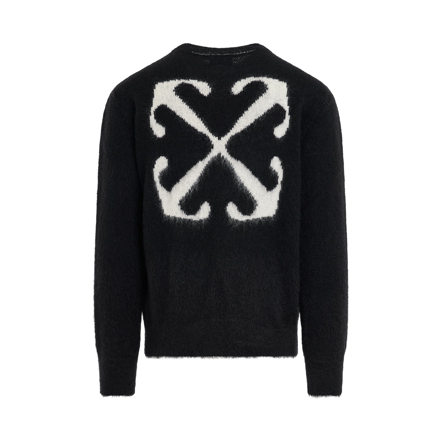 Mohair Arrow Knit Sweater in Black/Cream