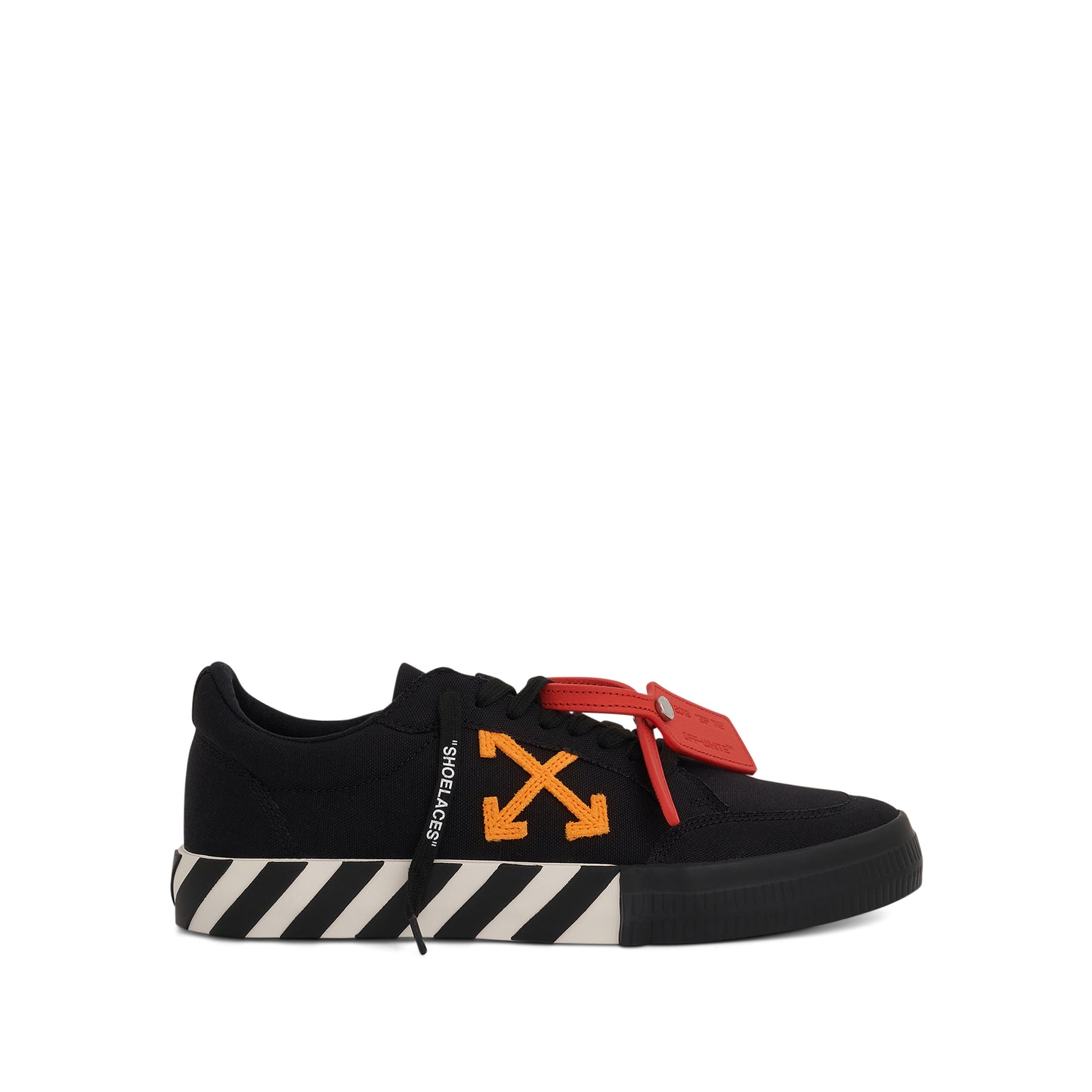 Low Vulcanized Canvas Sneaker in Black/Orange