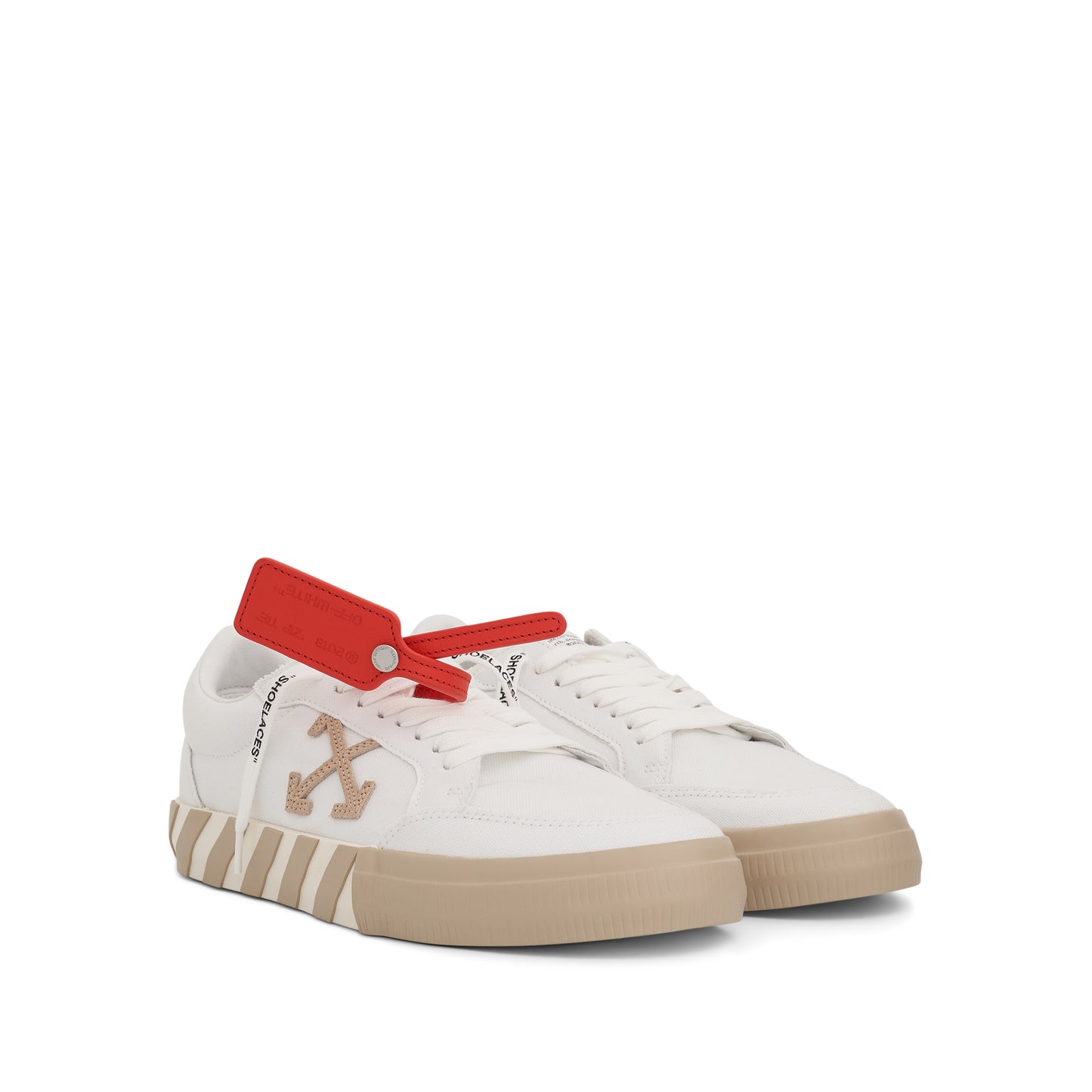 Low Vulcanized Canvas Sneaker in White/Sand