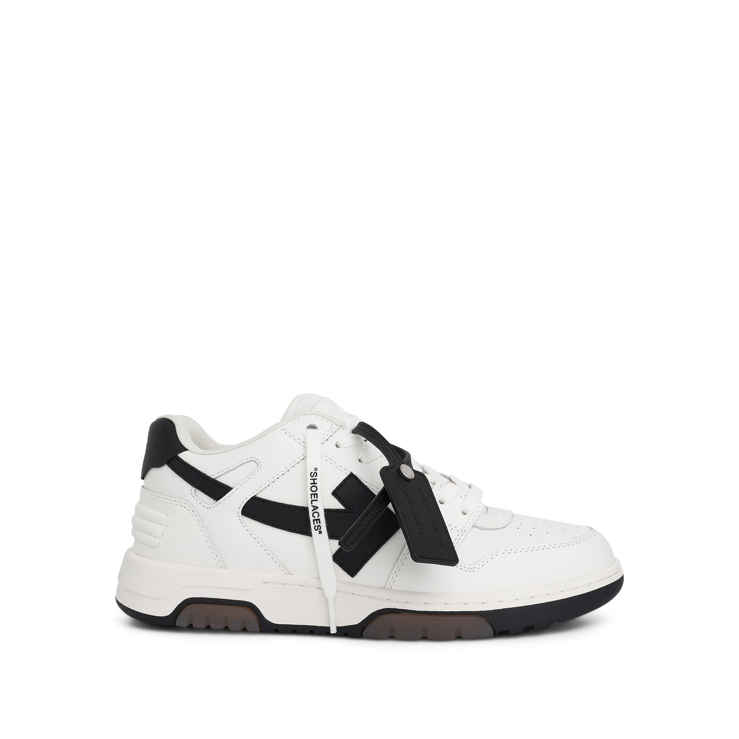 Out Of Office Calf Leather Sneakers in White/Black