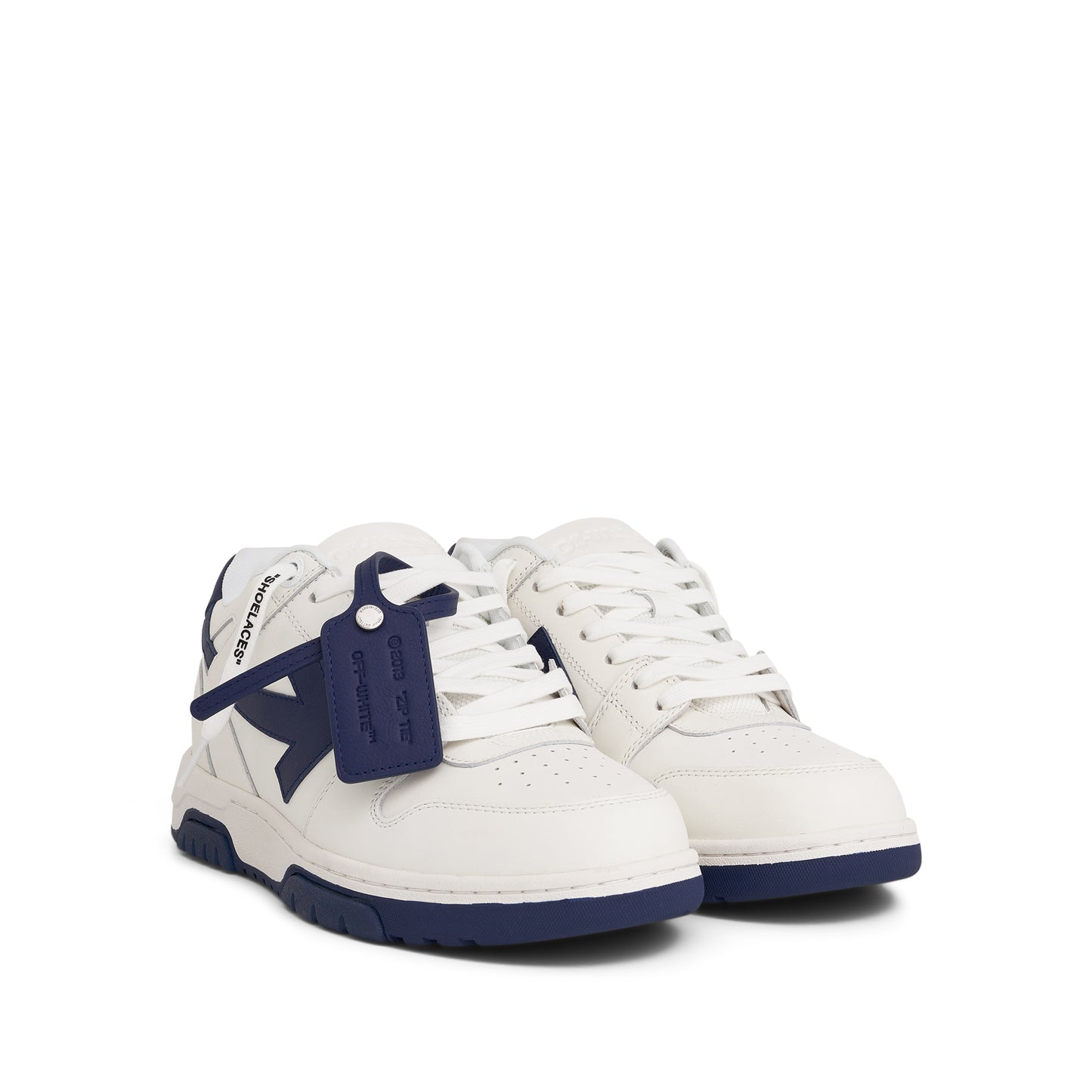 Out Of Office Calf Leather Sneaker in White/Dusty Blue