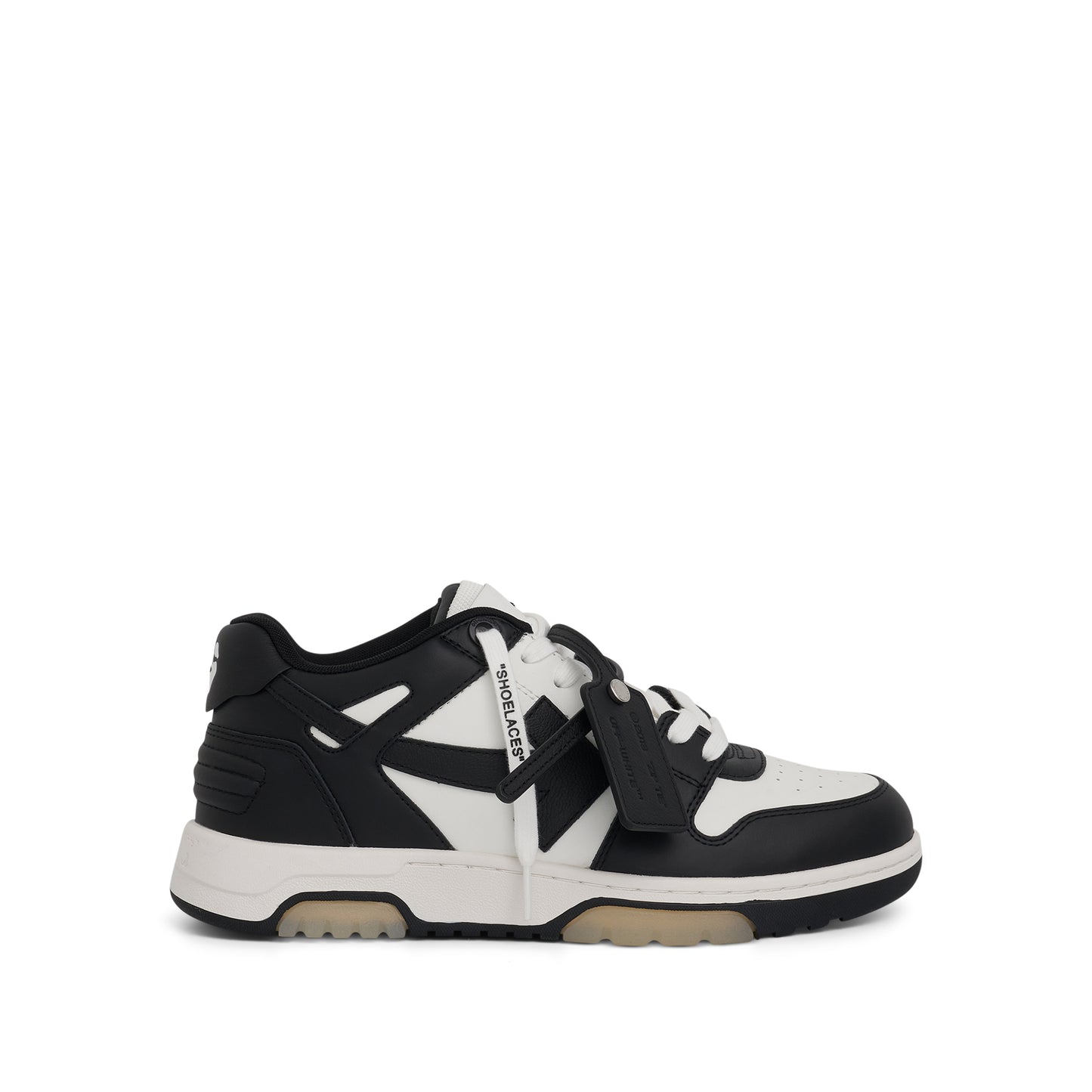 Out Of Office Calf Leather Sneaker in Black/White