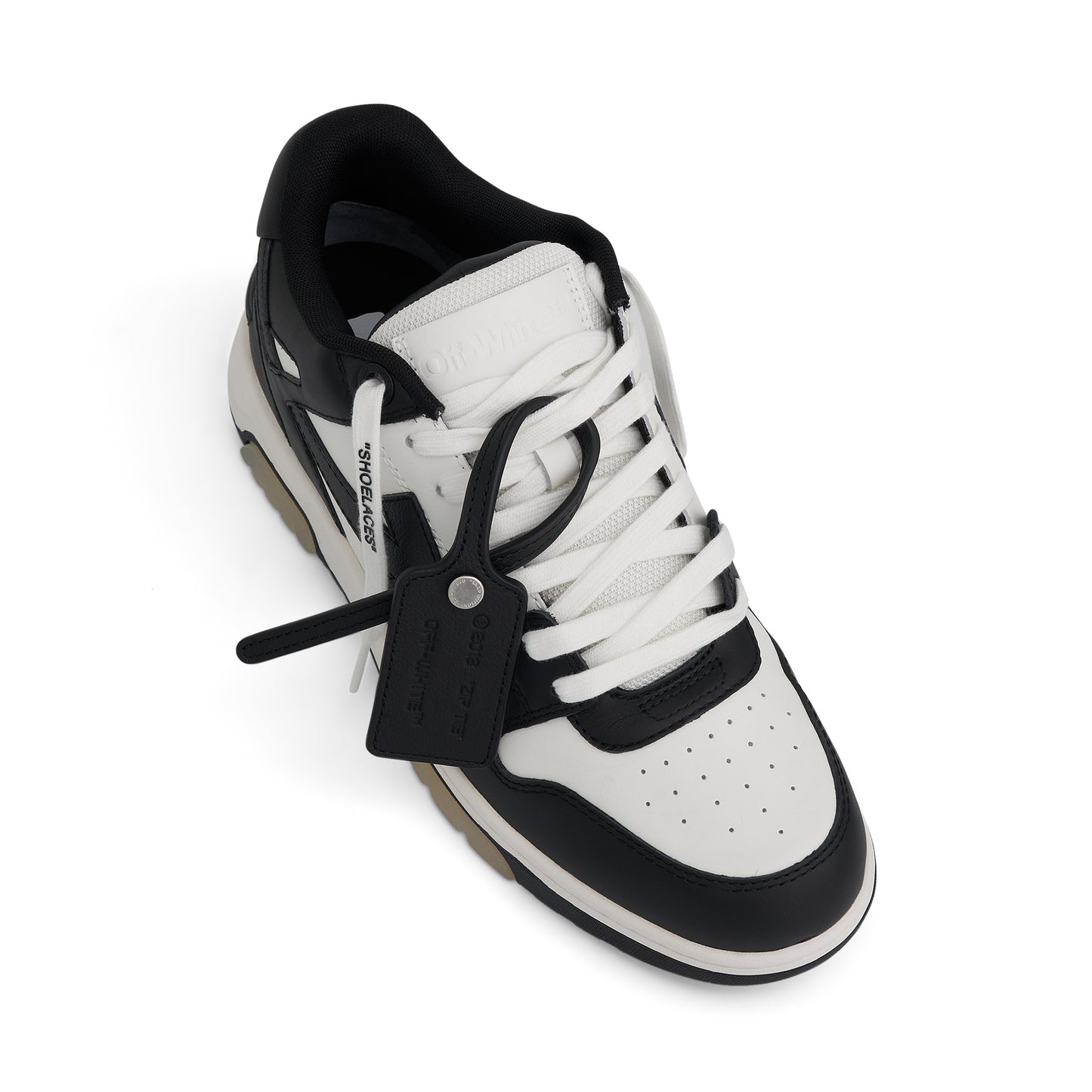 Out Of Office Calf Leather Sneaker in Black/White