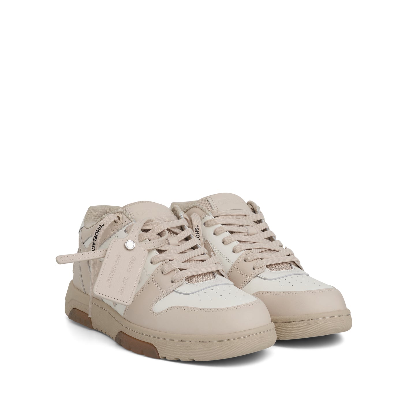 Out Of Office Calf Leather Sneaker in Beige/White