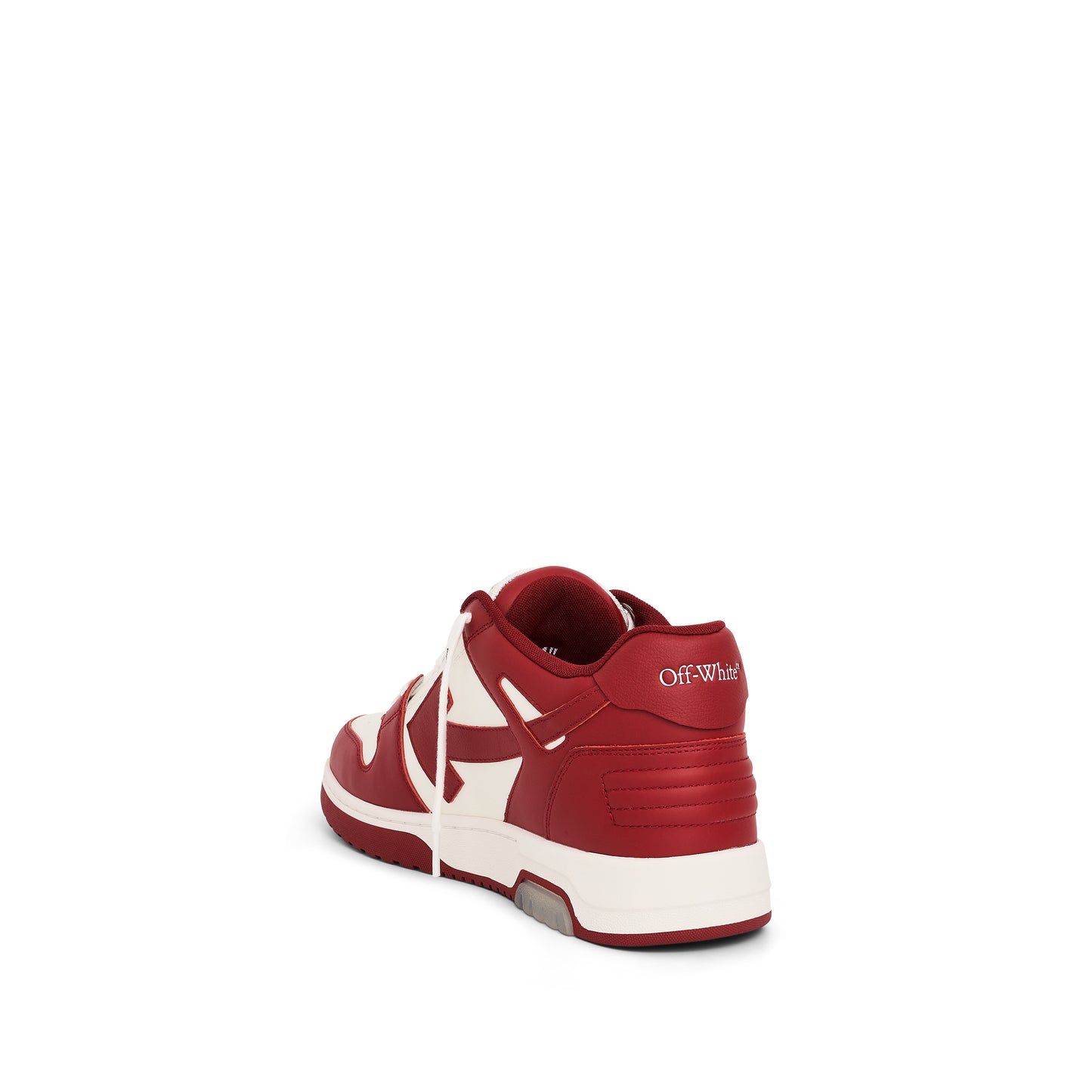 Out of Office Calf Leather Sneaker in White/Burgundy