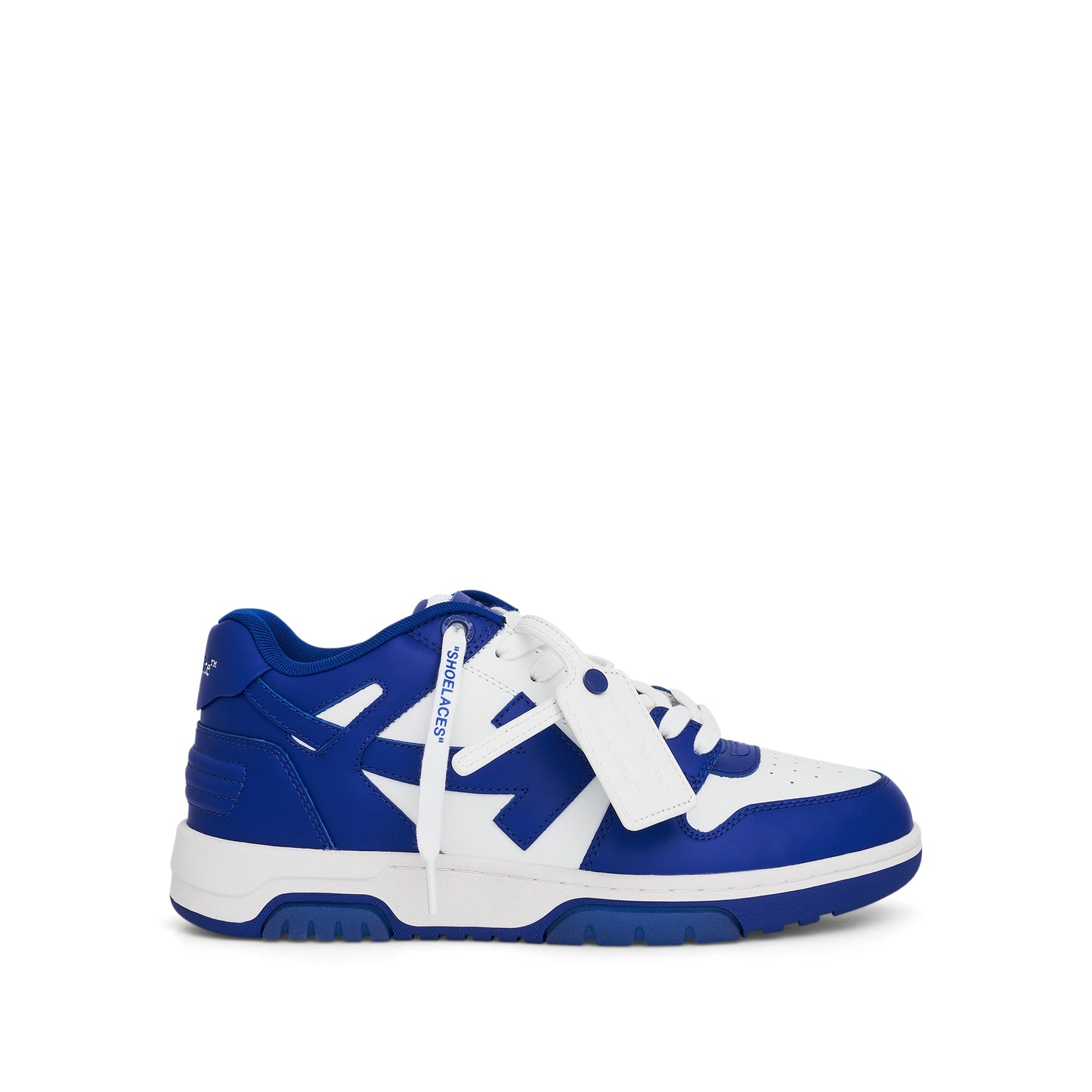 Out of Office Calf Leather Sneakers in White/Blue