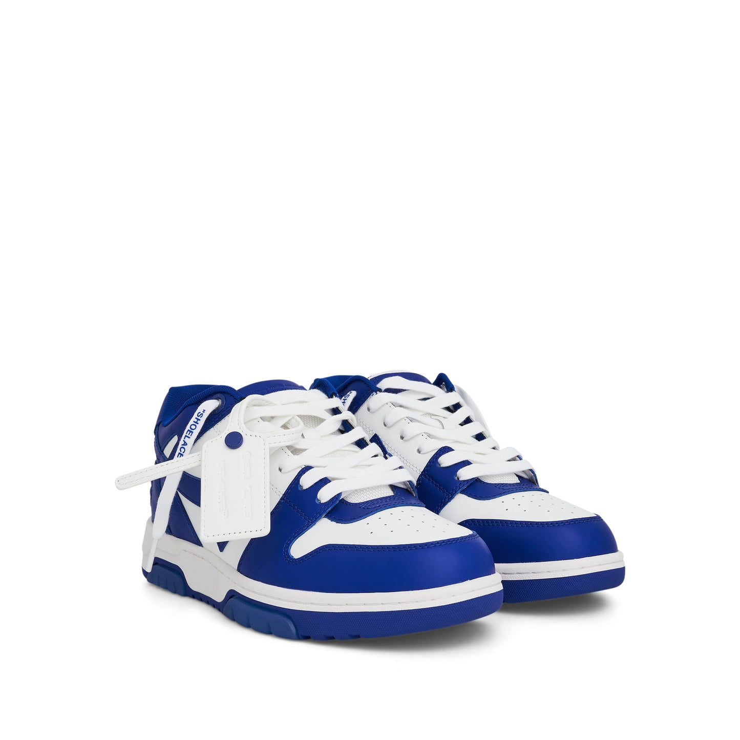 Out of Office Calf Leather Sneakers in White/Blue