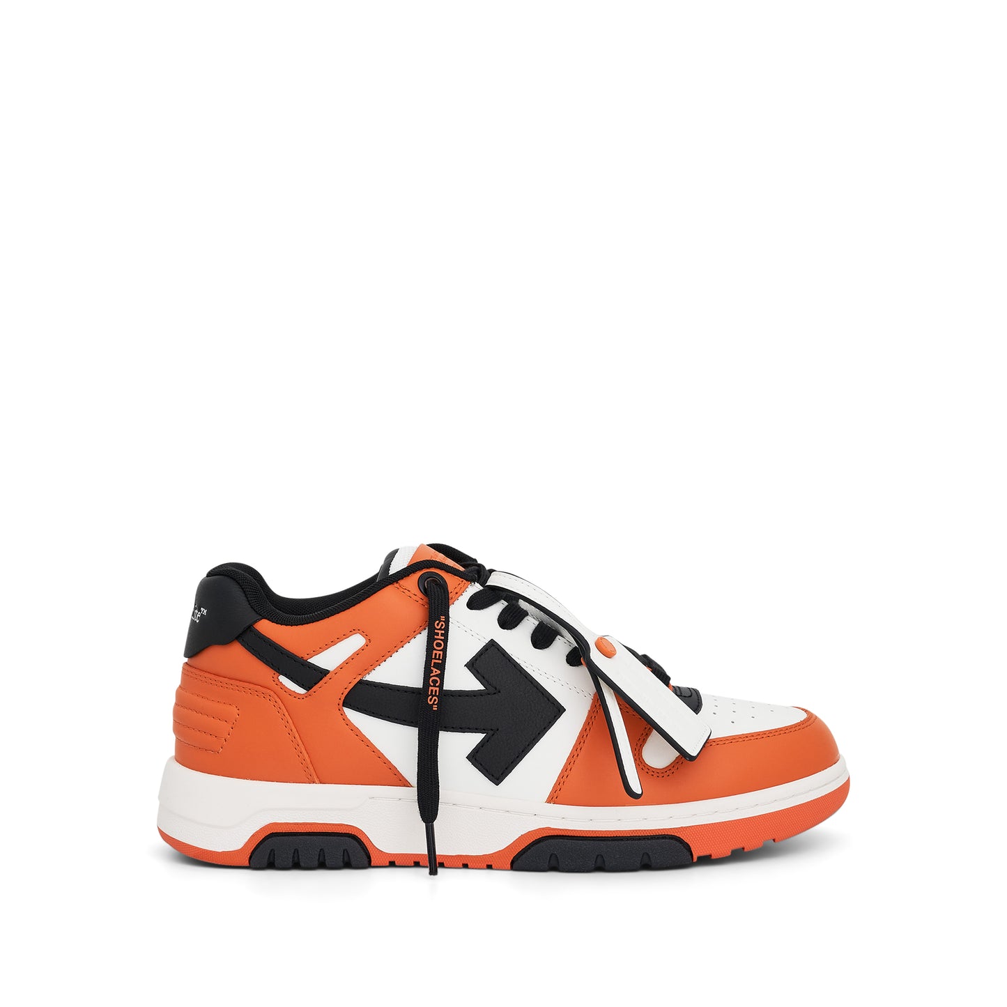 Out of Office Calf Leather Sneaker in Orange Black