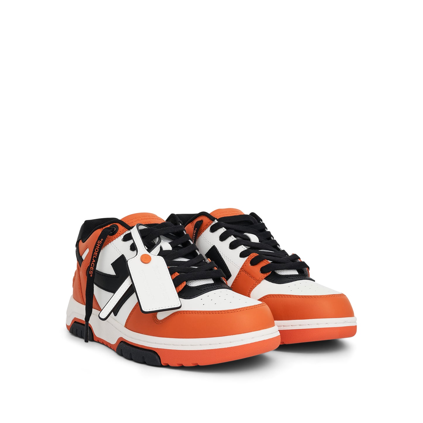 Out of Office Calf Leather Sneaker in Orange Black