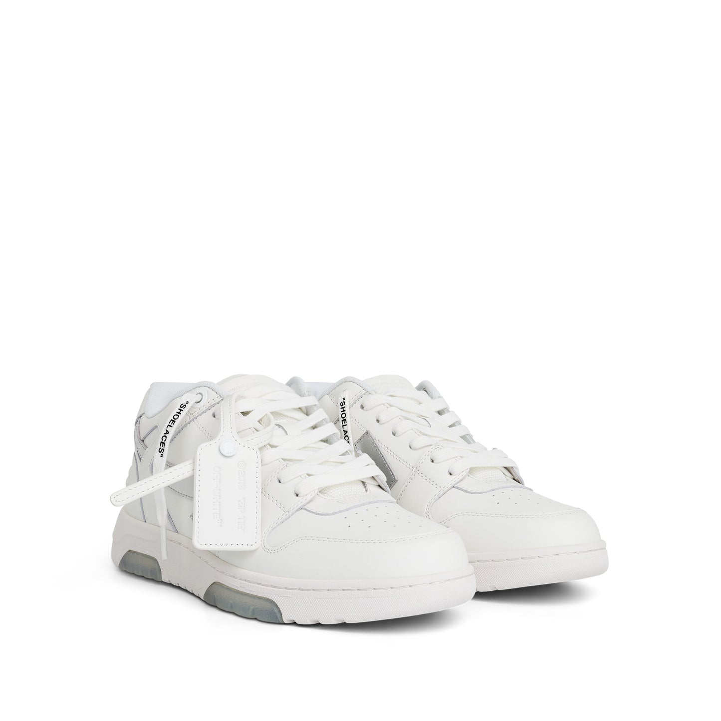 Out of Office Calf Leather Sneaker in  White/Silver