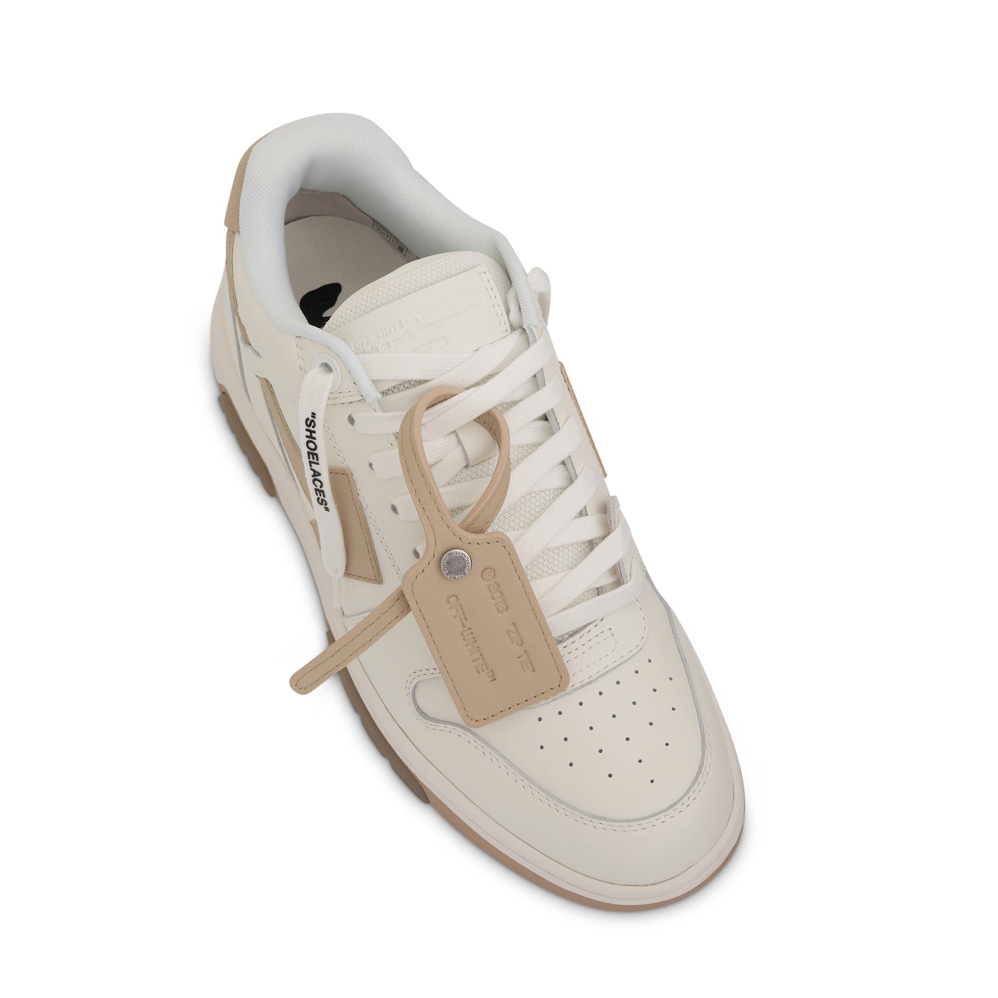 Out Of Office Calf Leather Sneaker in White/Sand