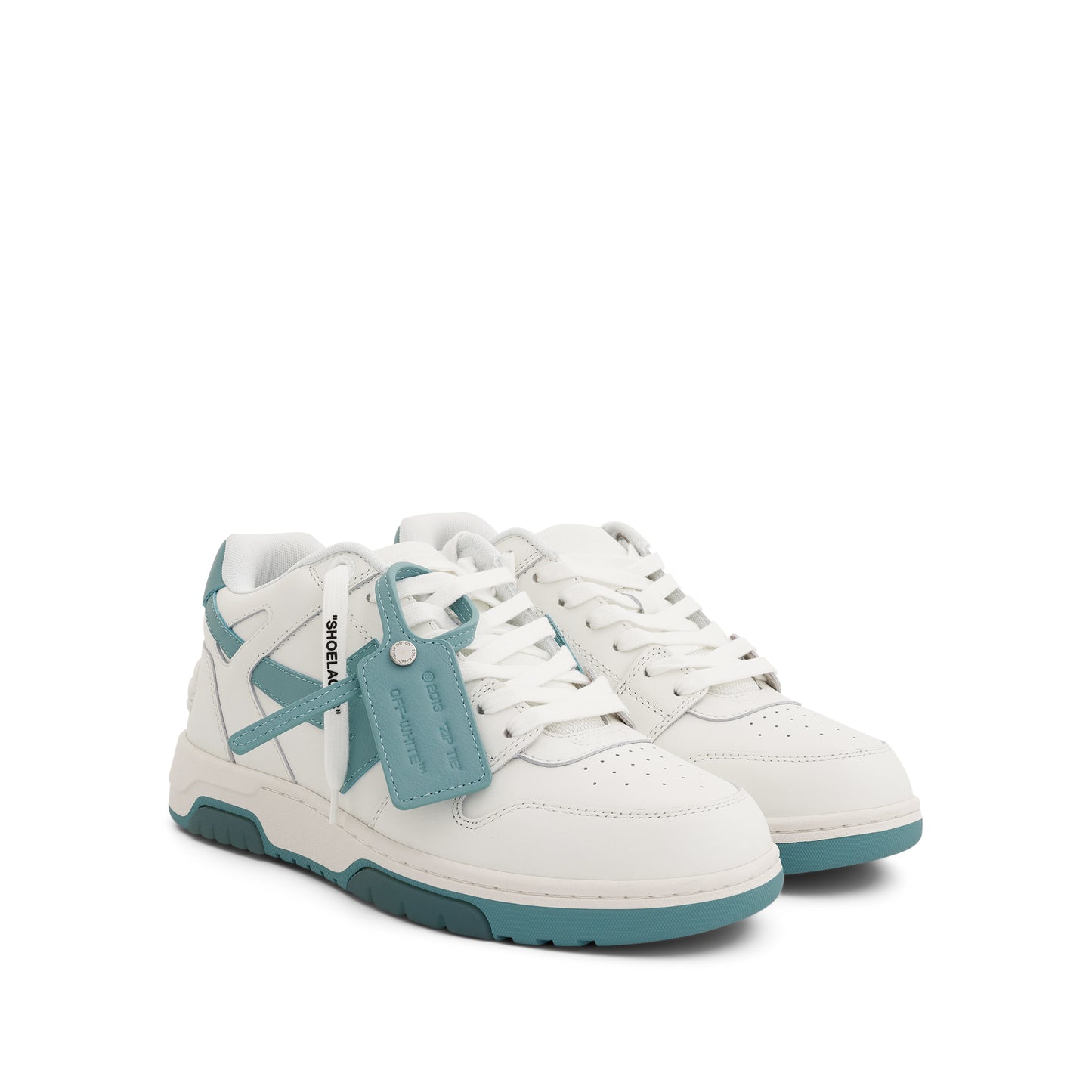 Out Of Office Calf Leather Sneaker in White/Celadon