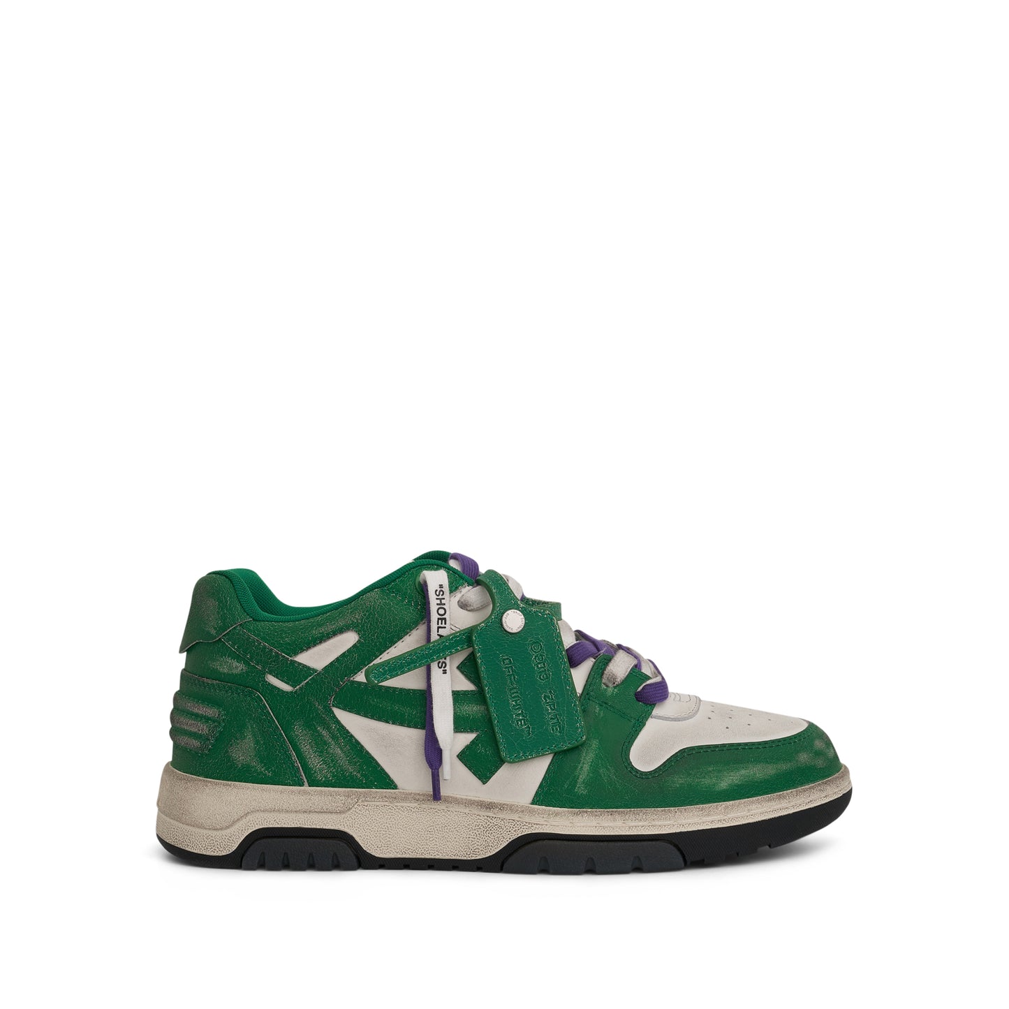 Out Of Office Vintage Leather Sneaker in White/Green