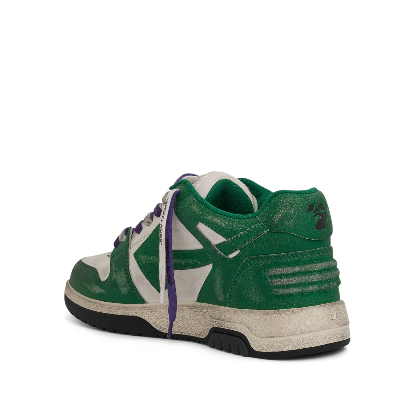 Out Of Office Vintage Leather Sneaker in White/Green