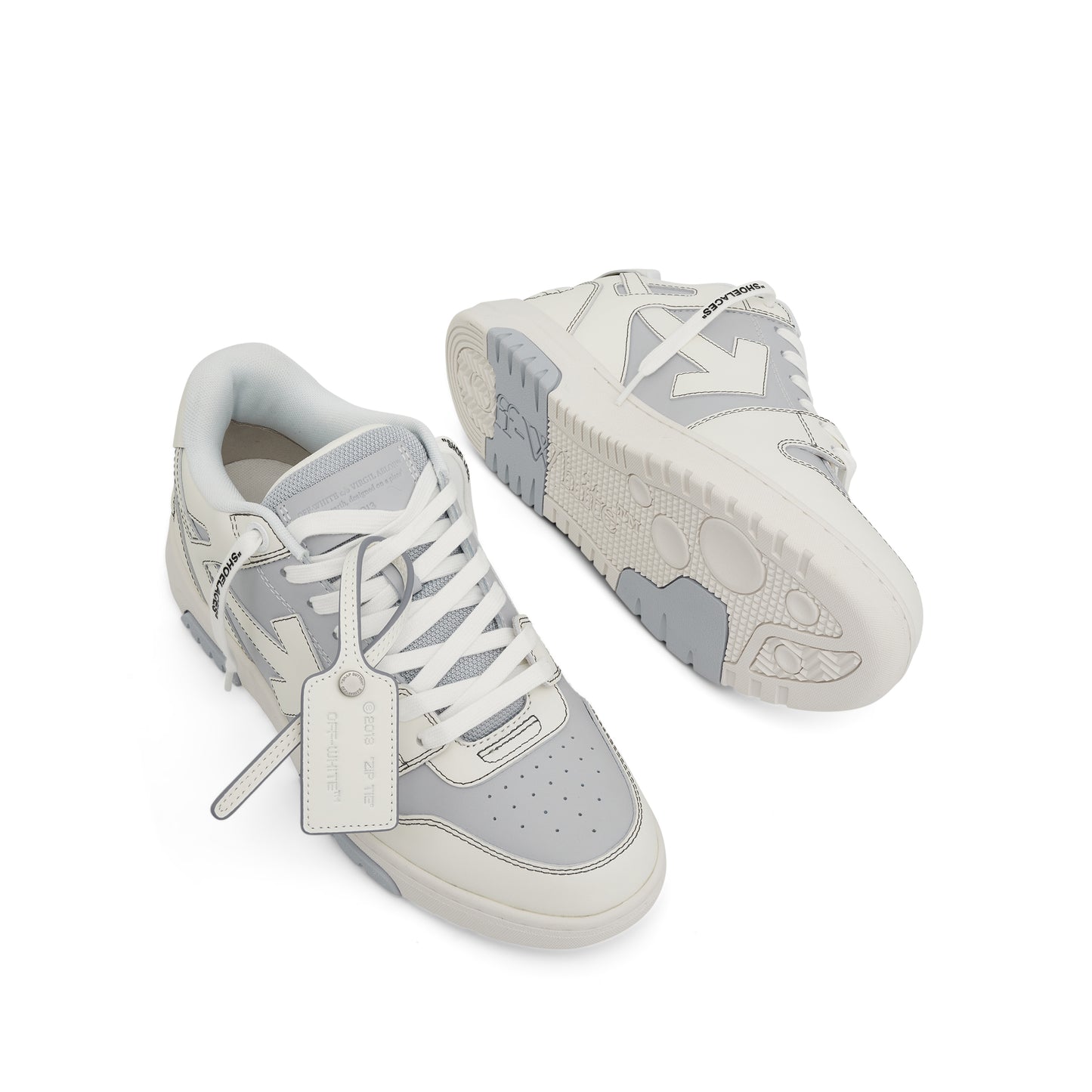 Out of Office Calf Leather Sneaker in Light Blue/White
