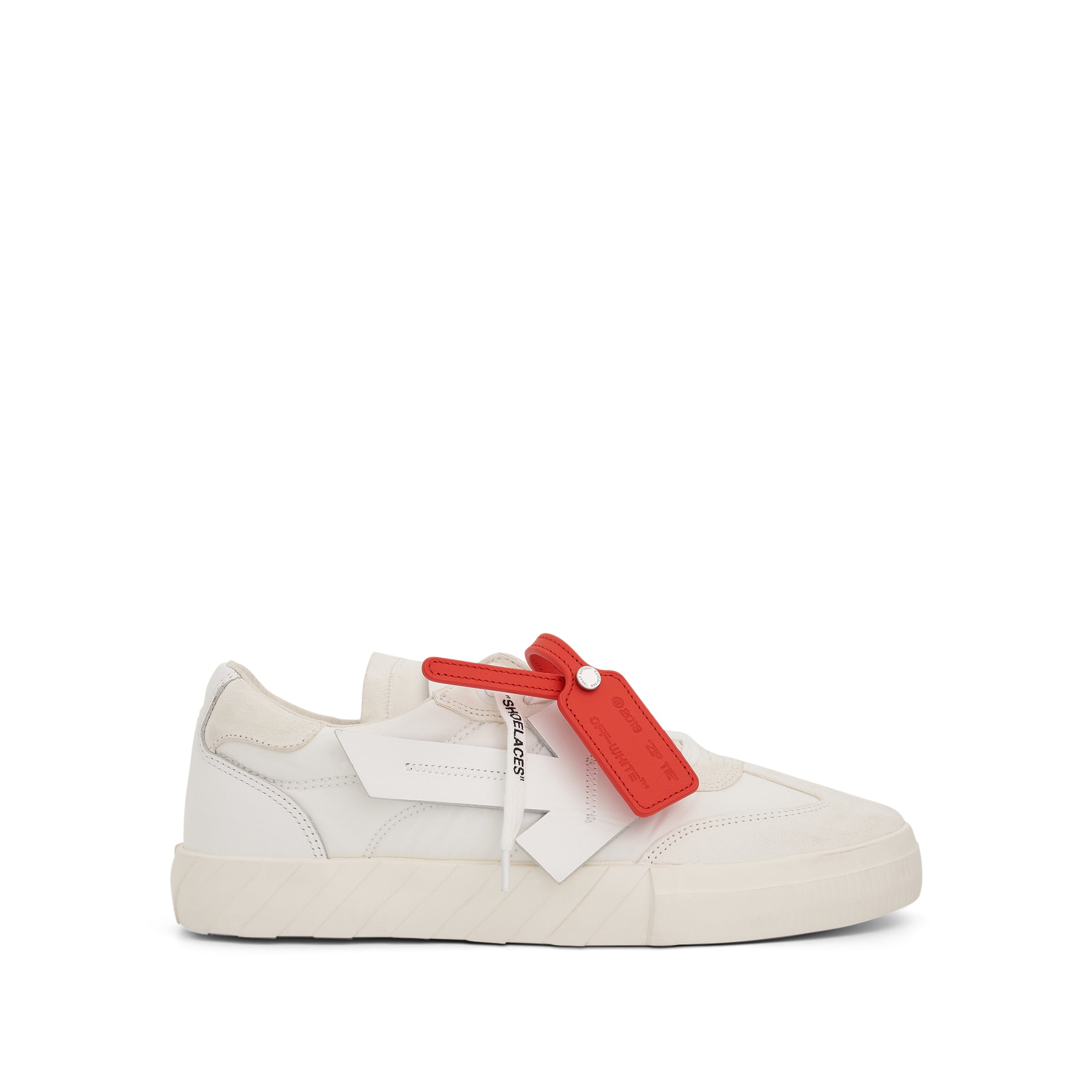 off white floating arrow low vulcanised leather sneaker in white sold ...