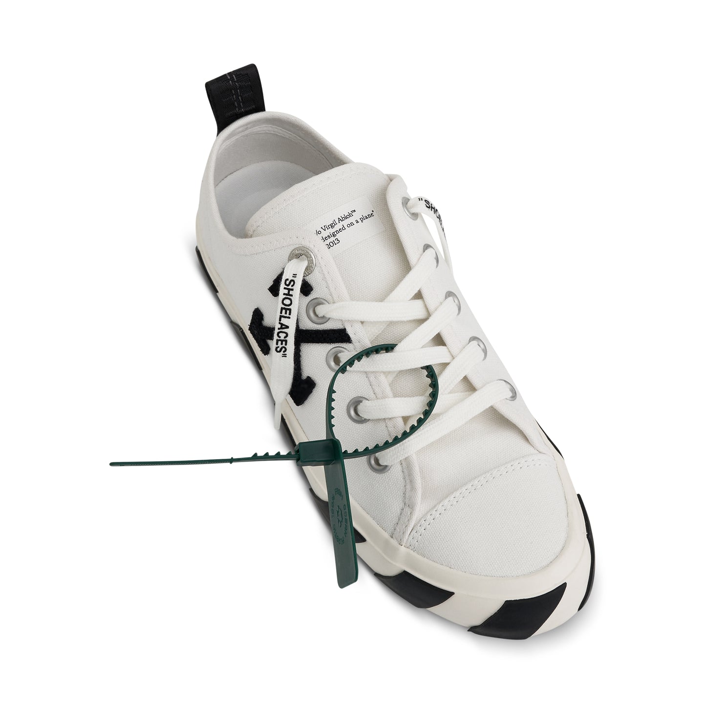 Hybrid Low Vulcanized Canvas Sneaker in White/Black