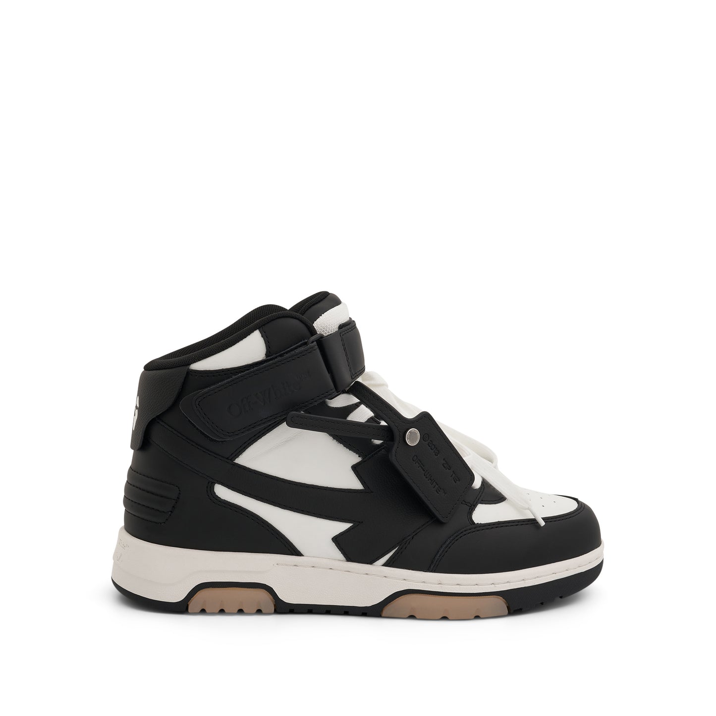 Out Of Office Mid Top Leather Sneaker in Black/White