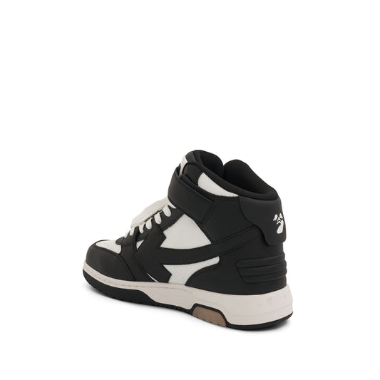 Out Of Office Mid Top Leather Sneaker in Black/White