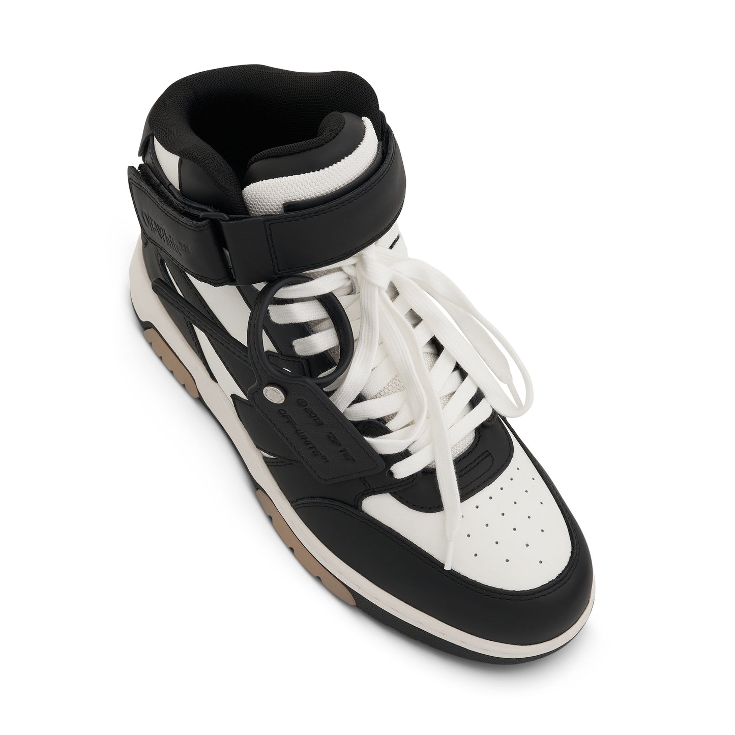 Out Of Office Mid Top Leather Sneaker in Black/White