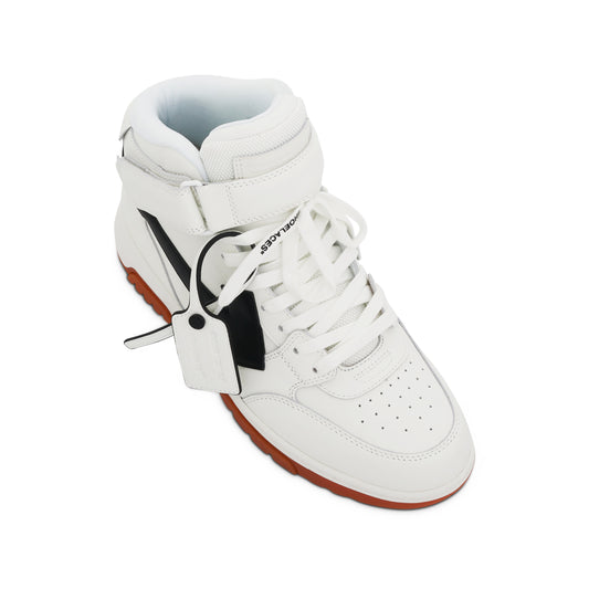 Out of Office Mid Top Leather Sneaker In Colour White/Black