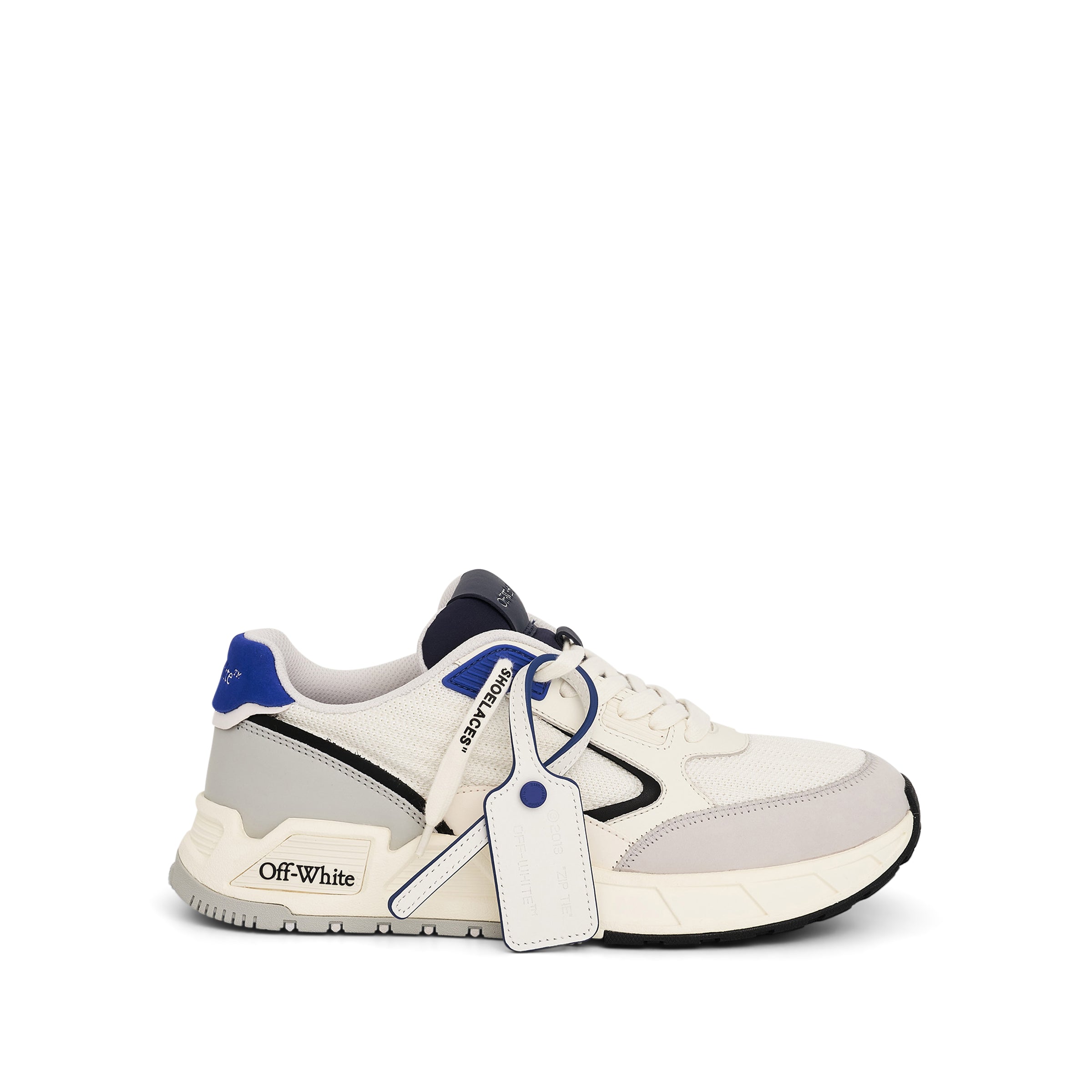 Kick off Sneaker in White/Navy Blue