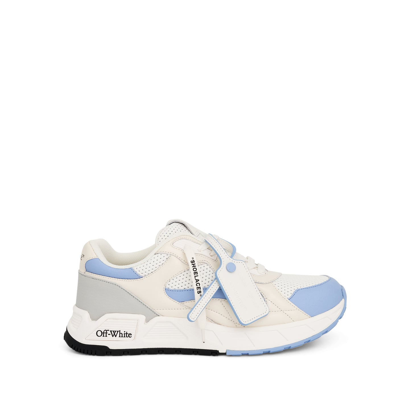 Kick off Sneaker in White/Light Blue