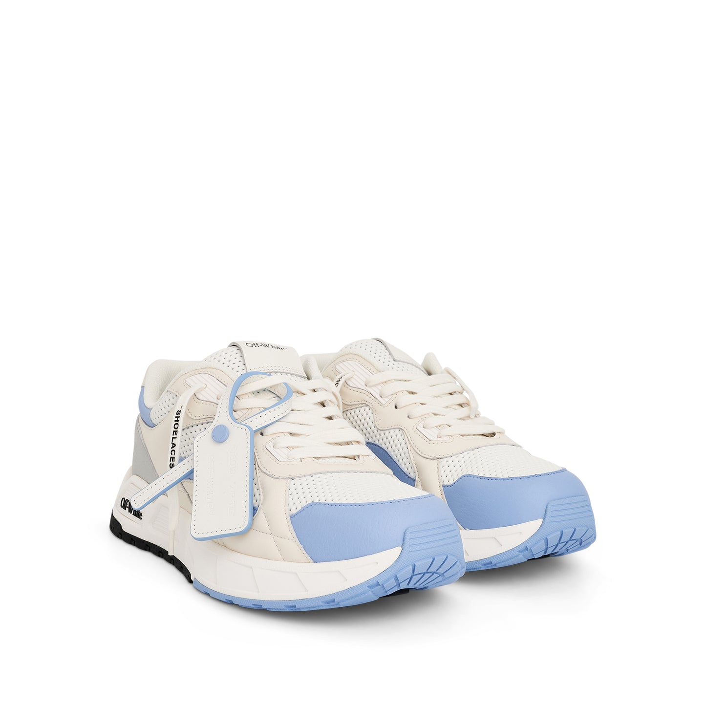 Kick off Sneaker in White/Light Blue