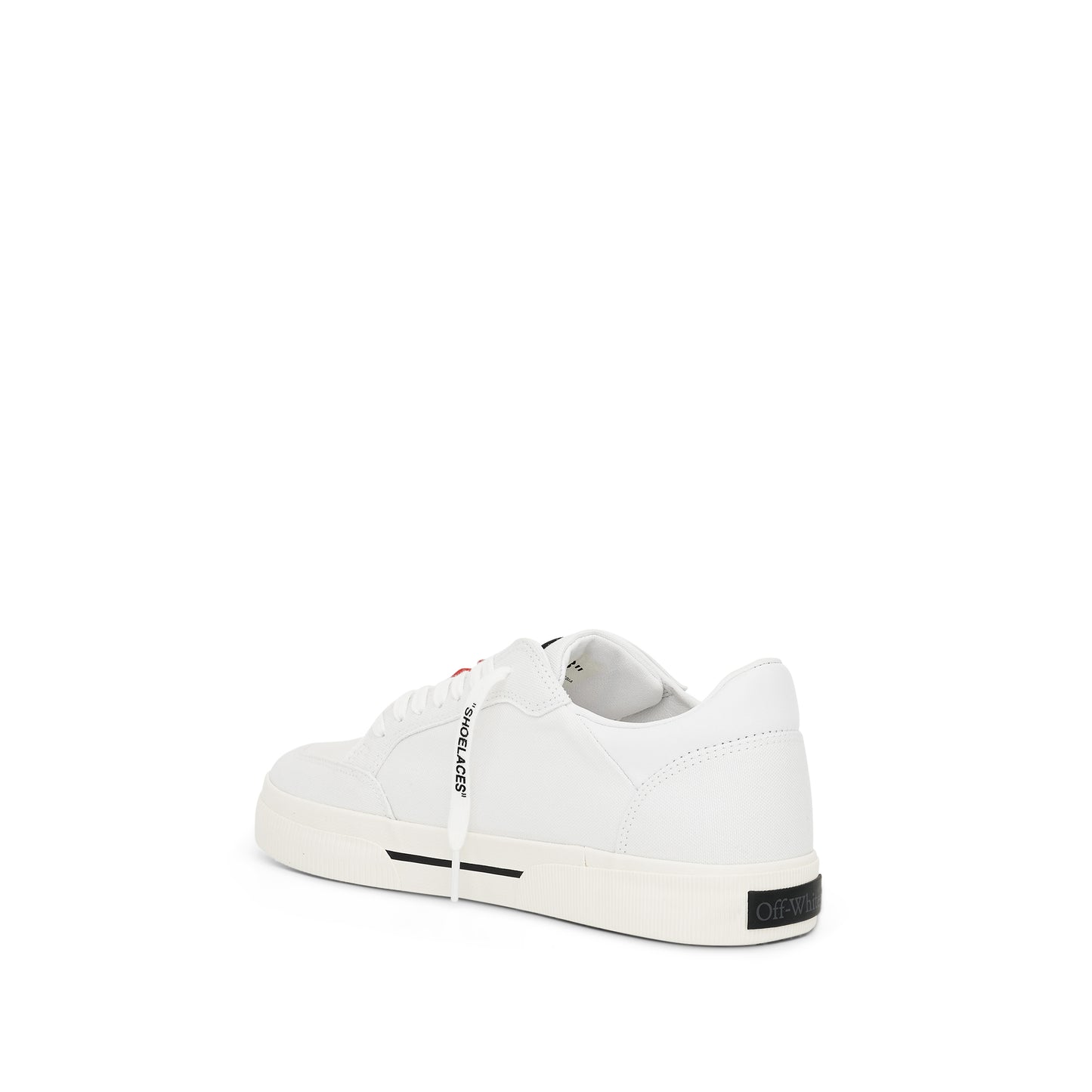 New Low Vulcanized Canvas Sneaker in White/Black