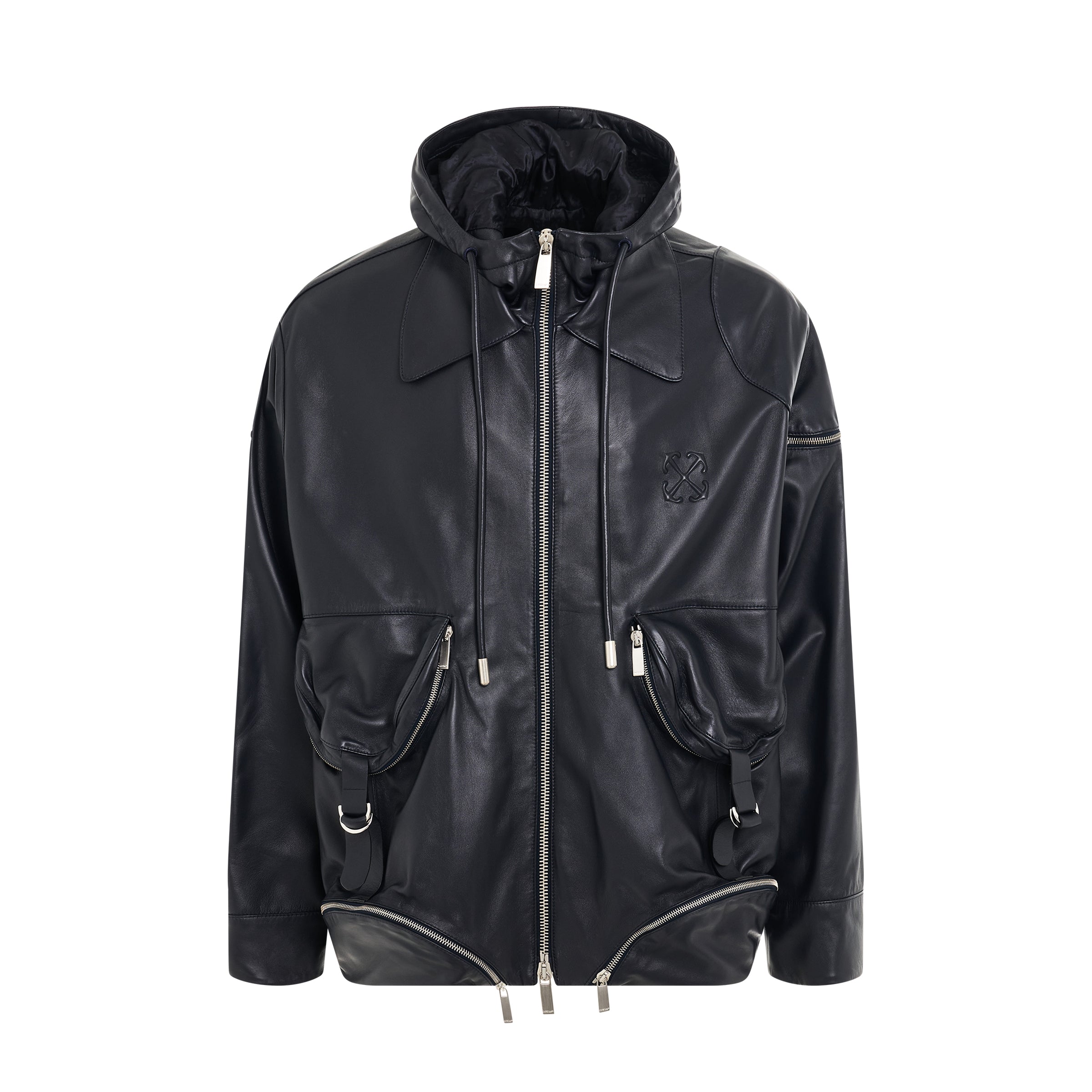 Arrow Multipocket Zip Leather Jacket