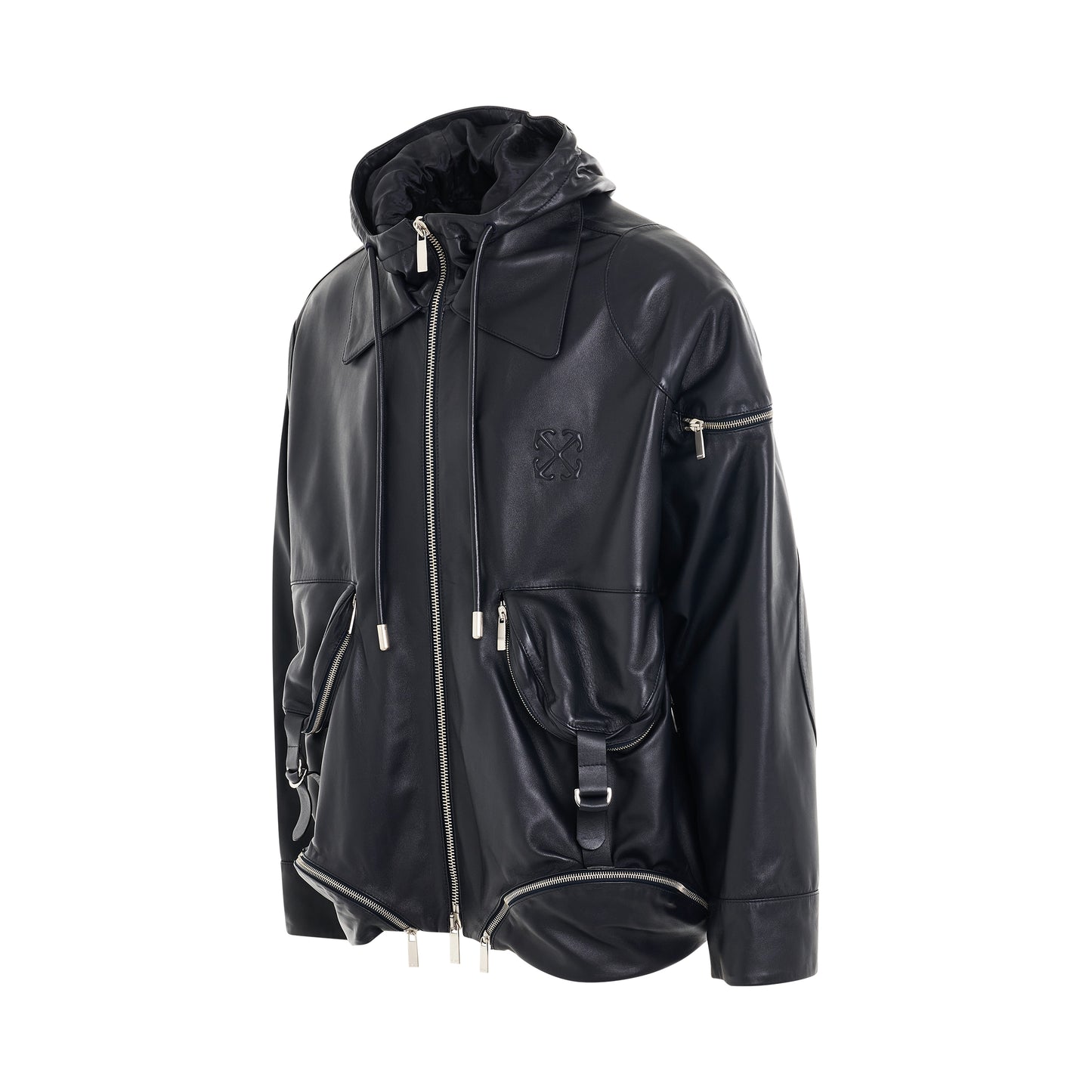 Arrow Multipocket Zip Leather Jacket