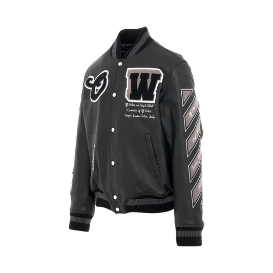 Moon Varsity Leather Jacket in Black