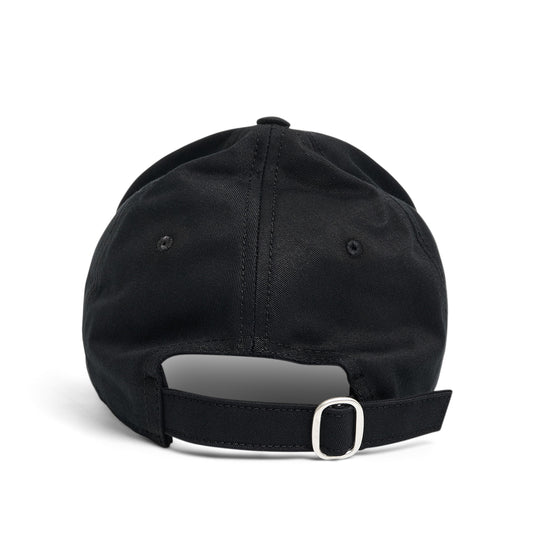 Bookish Dril Baseball Cap in Black